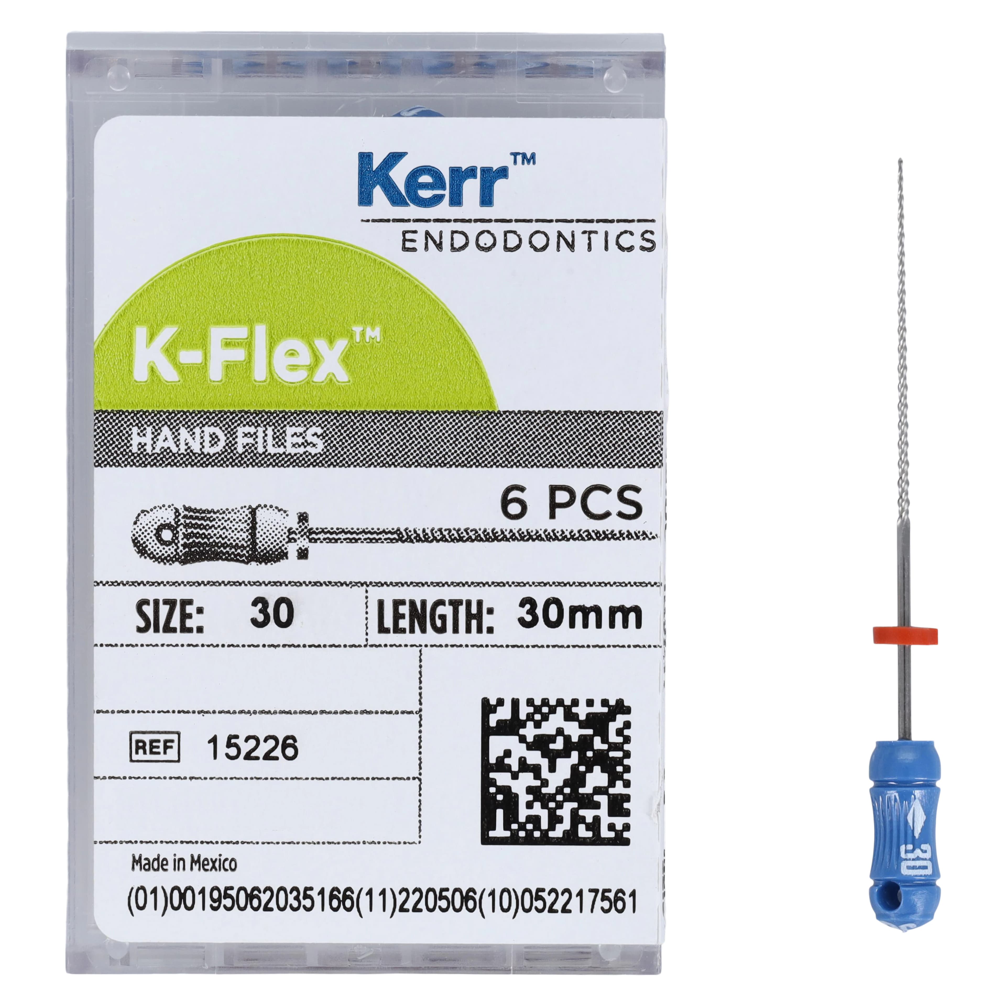 Kerr K-Flex Files #30, 30mm, Stainless Steel, Blue, 6/Pack, 15226 thumbnail 4