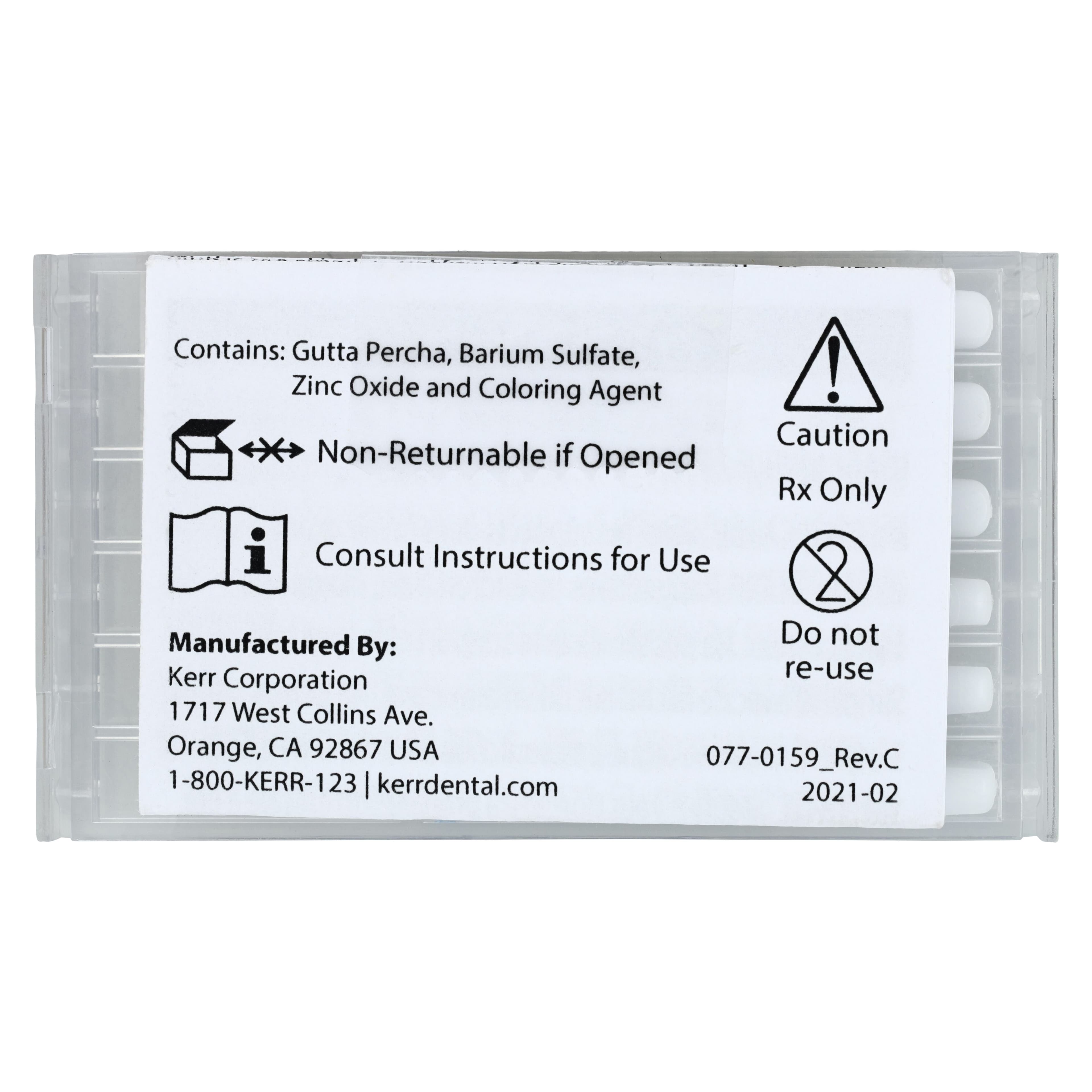 Kerr SimpliFill Apical Gutta Percha Obturators, Size 45, 25mm, 6/Pkg, 972-4525 thumbnail 2