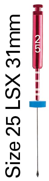 LightSpeed LSX Rotary File, Size #25, 31mm, Nickel Titanium, Red, 6/Pkg, LX31025 - #25 LightSpeed LSX 31mm Pack of 6 - Image 1