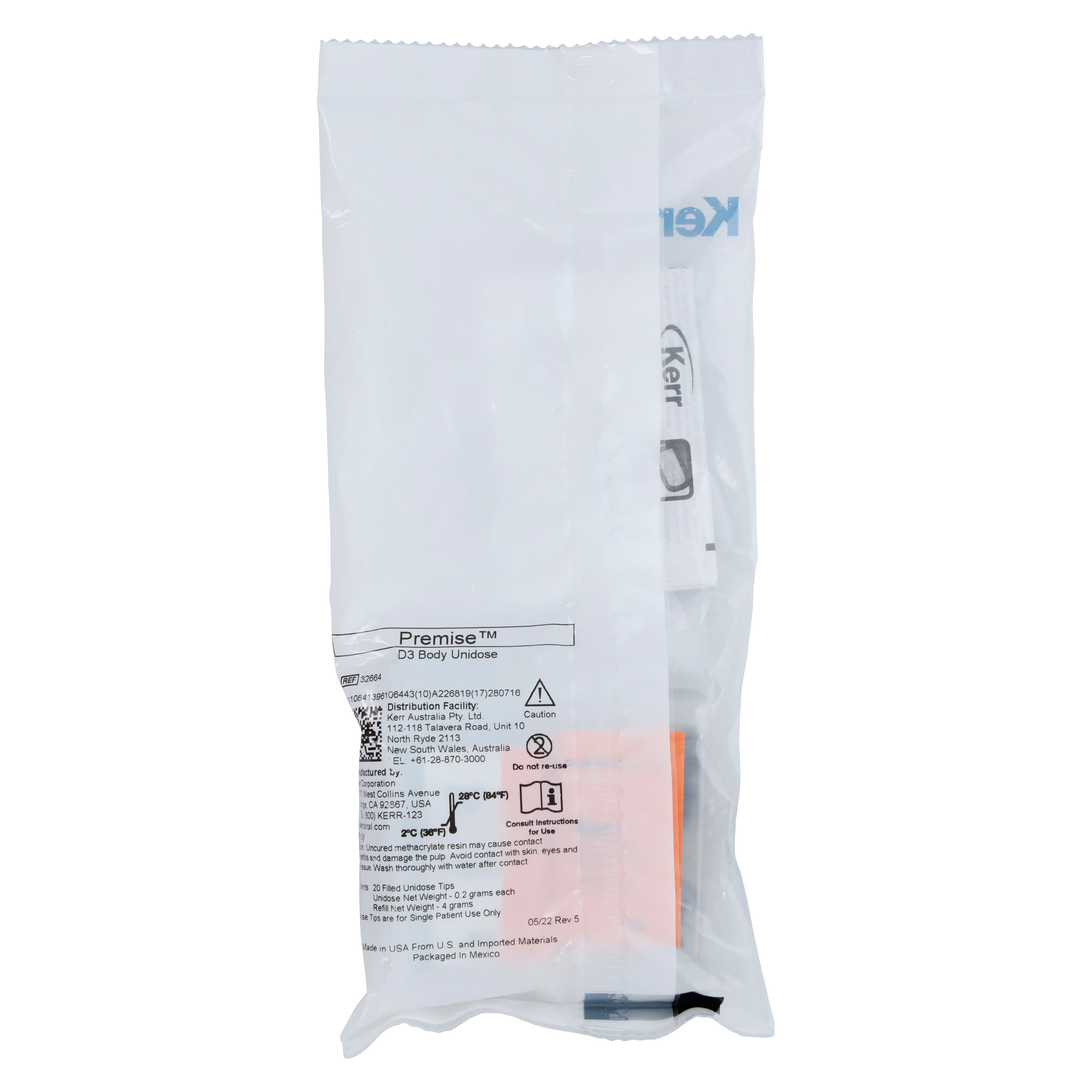 Kerr Premise Universal Nanofilled Composite, Unidose Refill, Body Shade D3, 0.2 g per Tip, 20 Tips/Box, #32664 thumbnail 6