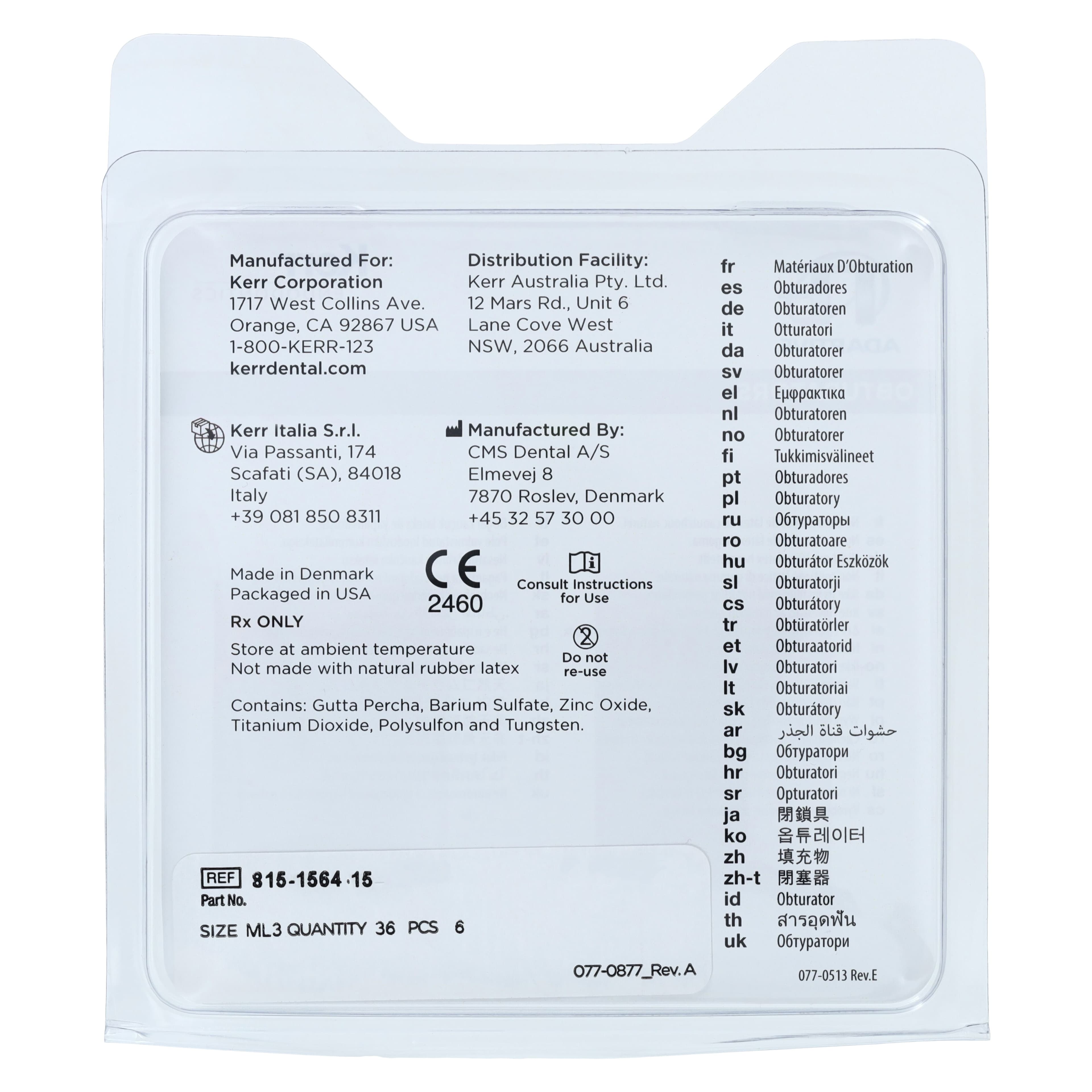 Kerr TF Adaptive Obturators, ML3, Medium/Large, Red, 36/Pack, 815-1564 thumbnail 4