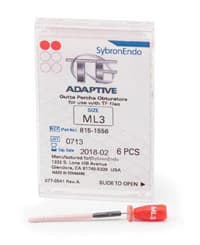 Kerr TF Adaptive Obturator, ML3 Medium/Large, Red, 6/Pk, 815-1556 - ML3 Red Twisted File Adaptive Obturator Pack of 6 - Image 1