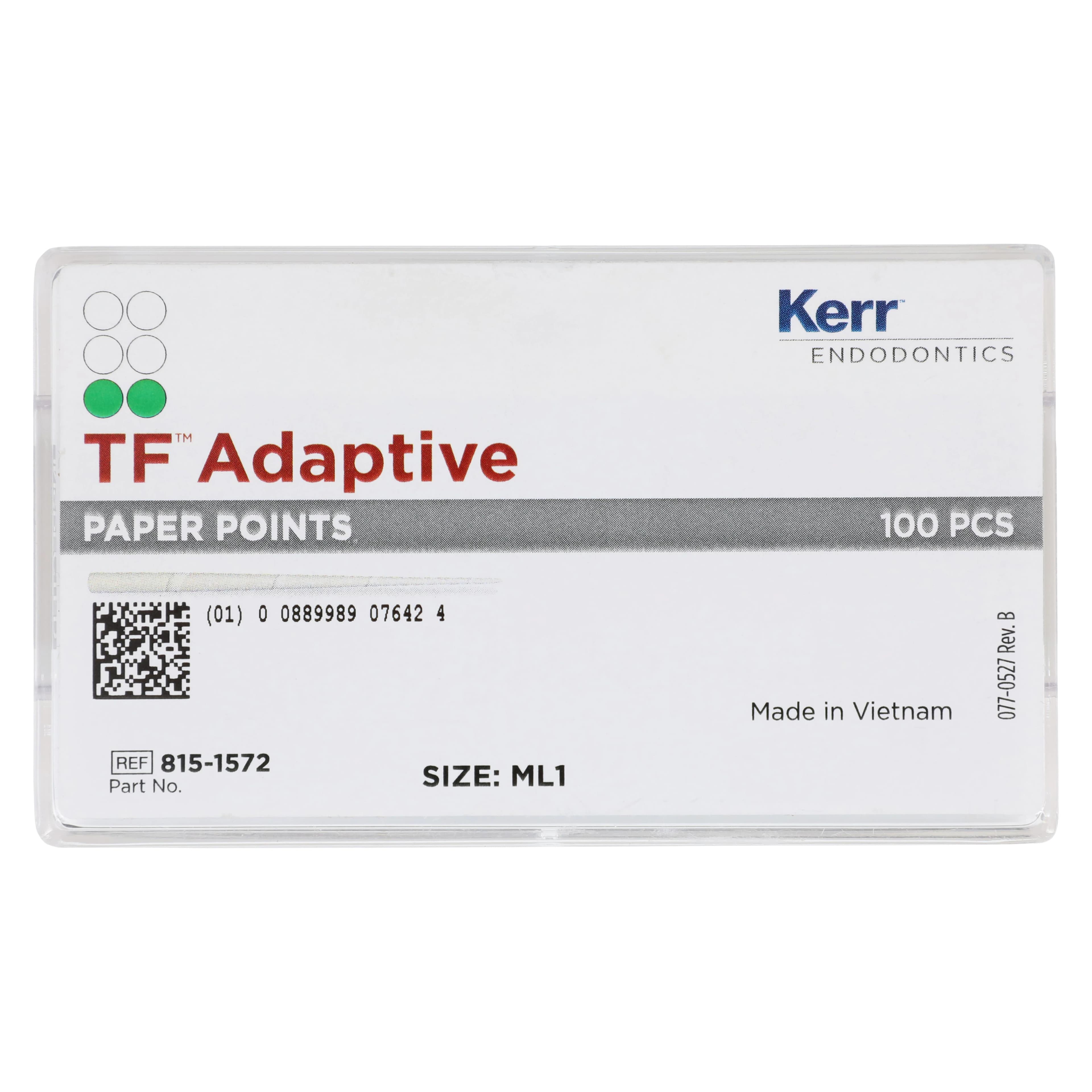 TF Adaptive Paper Points, ML1, Medium/Large, Green, 100/Pk, 815-1572 - TF Adaptive Paper Points, ML1, Green, 100/Pk, 8151572 - Image 1