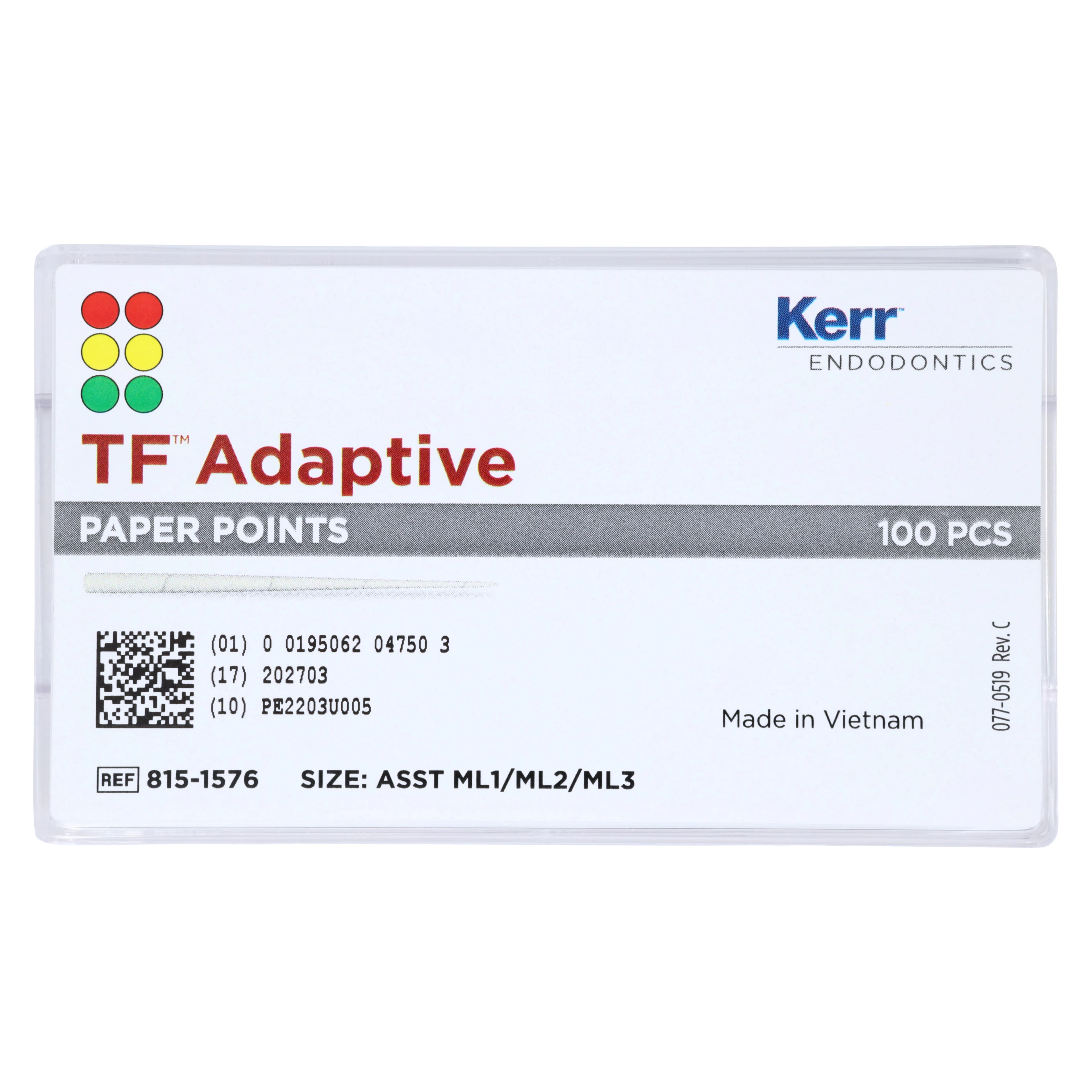 Kerr TF Adaptive Paper Points, Assorted Medium/Large ML1/ML2/ML3, 100/Pk, 815-1576 thumbnail 5
