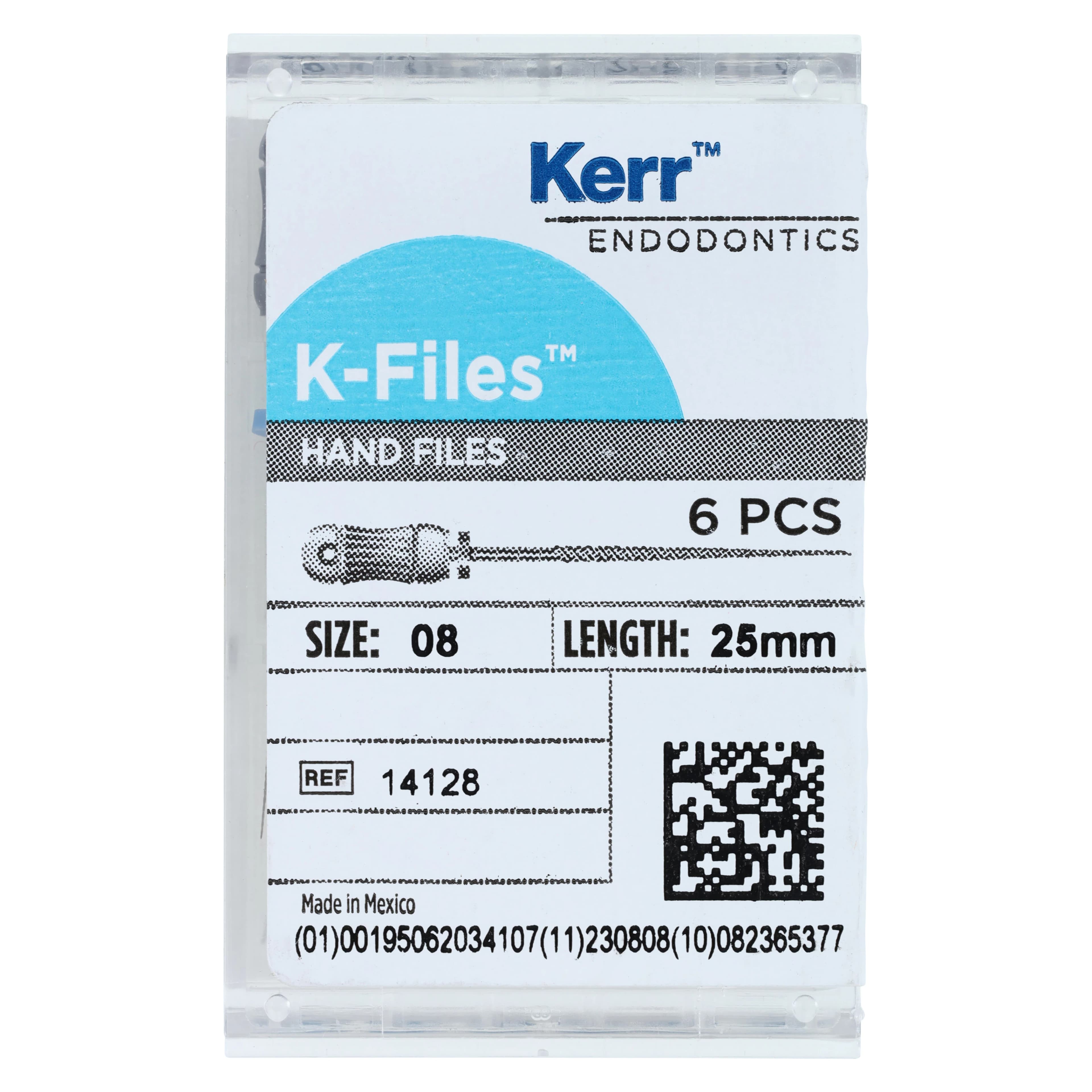 Kerr (SybronEndo) K-Files Stainless Steel, 25mm, Size #08, Gray, 6/Pack, 14128 thumbnail 6