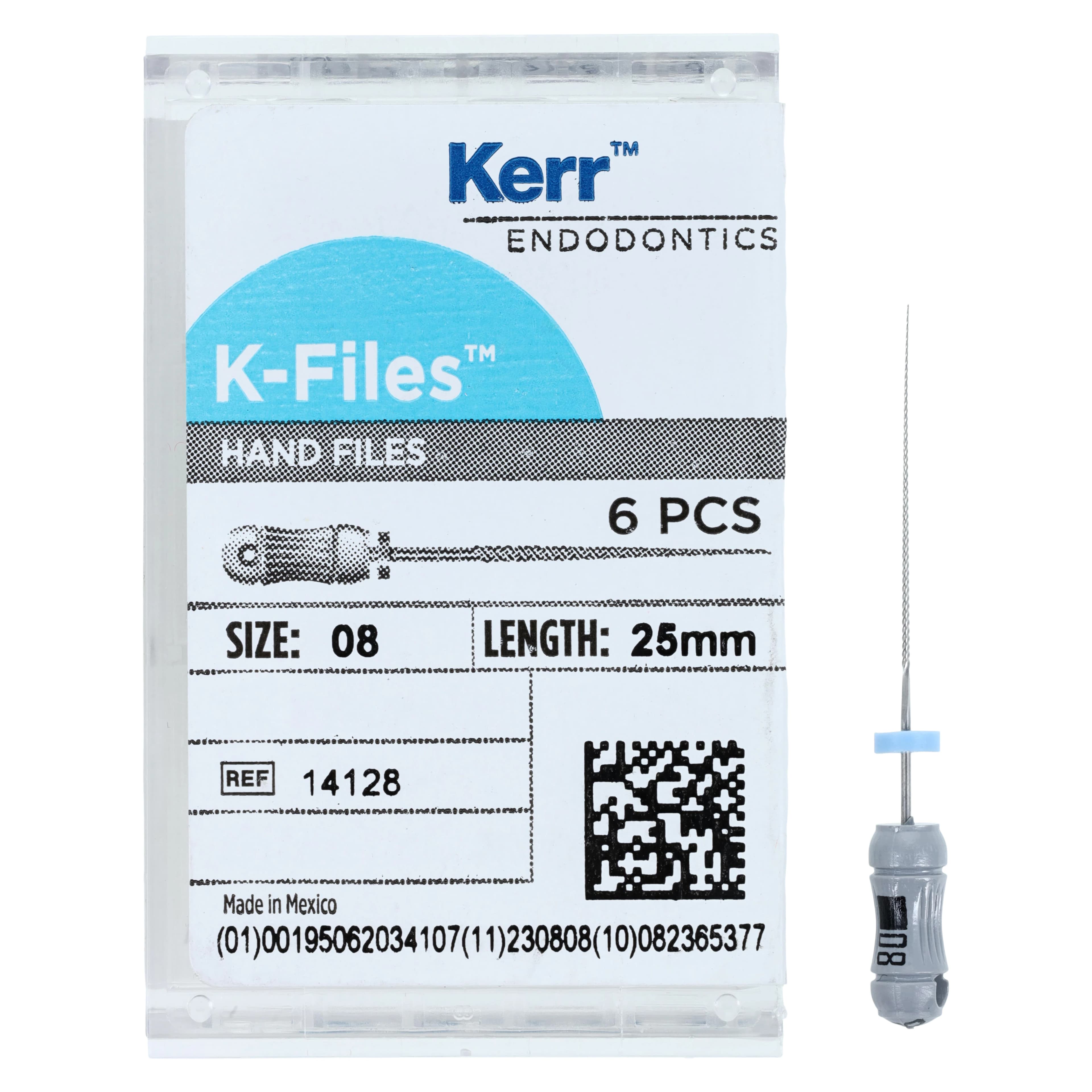 Kerr (SybronEndo) K-Files Stainless Steel, 25mm, Size #08, Gray, 6/Pack, 14128 thumbnail 5