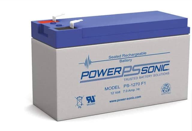 Power-Sonic Rechargeable Sealed Lead Acid Battery, 12V 7Ah, for EKG, PS-1270 - Battery f/EKG - Image 1