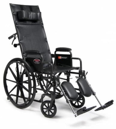 Advantage Recliner Wheelchair, 20" x 17" Full Arm Elevating Legrest, 300 lb Capacity - Advantage Recliner, 20" x 17" Full Arm Elevating Legrest - Image 1