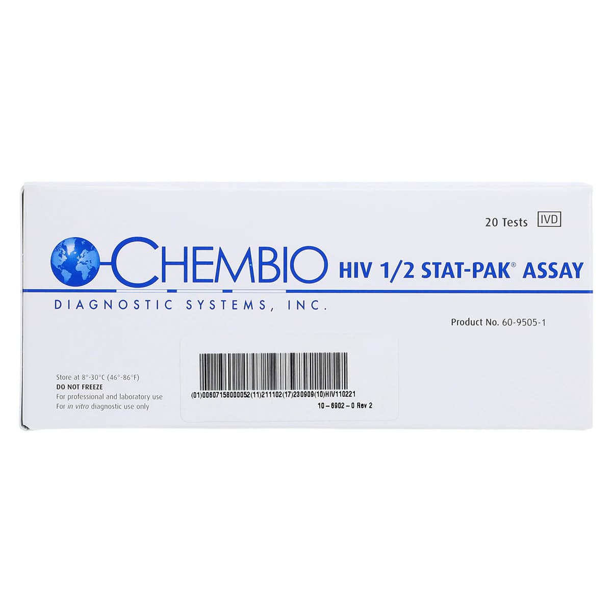 Chembio HIV 1/2 STAT-PAK Rapid Test Kit, CLIA Waived, 20 Tests, 20 Individually Pouched Devices, 20 Sample Loops, 3.5 mL Running Buffer thumbnail 10