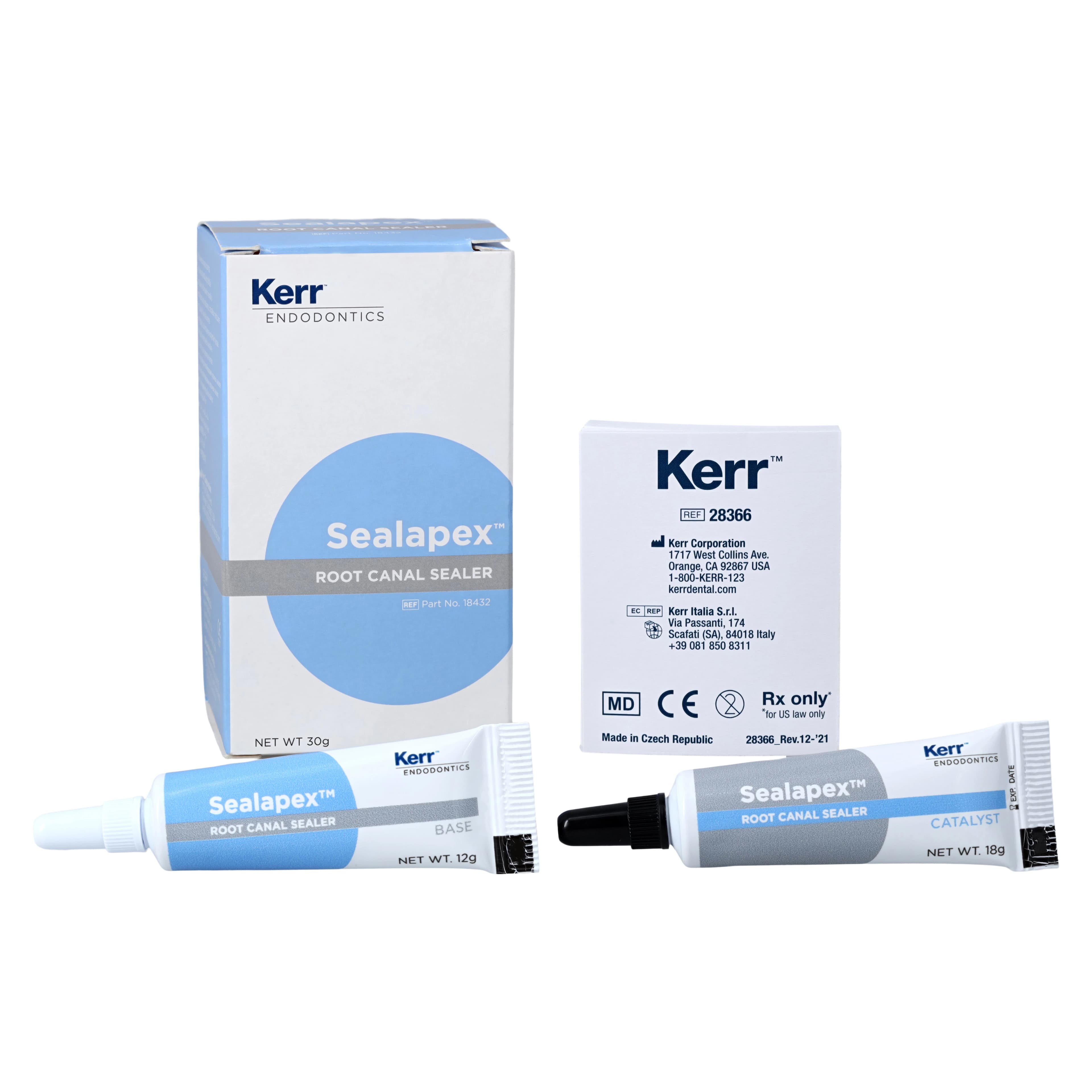 Kerr Sealapex Root Canal Sealer Standard Pack, Non-Eugenol Calcium Hydroxide, 12 g Base + 12 g Catalyst + Mixing Pad, 1 Kit, #18432 thumbnail 2