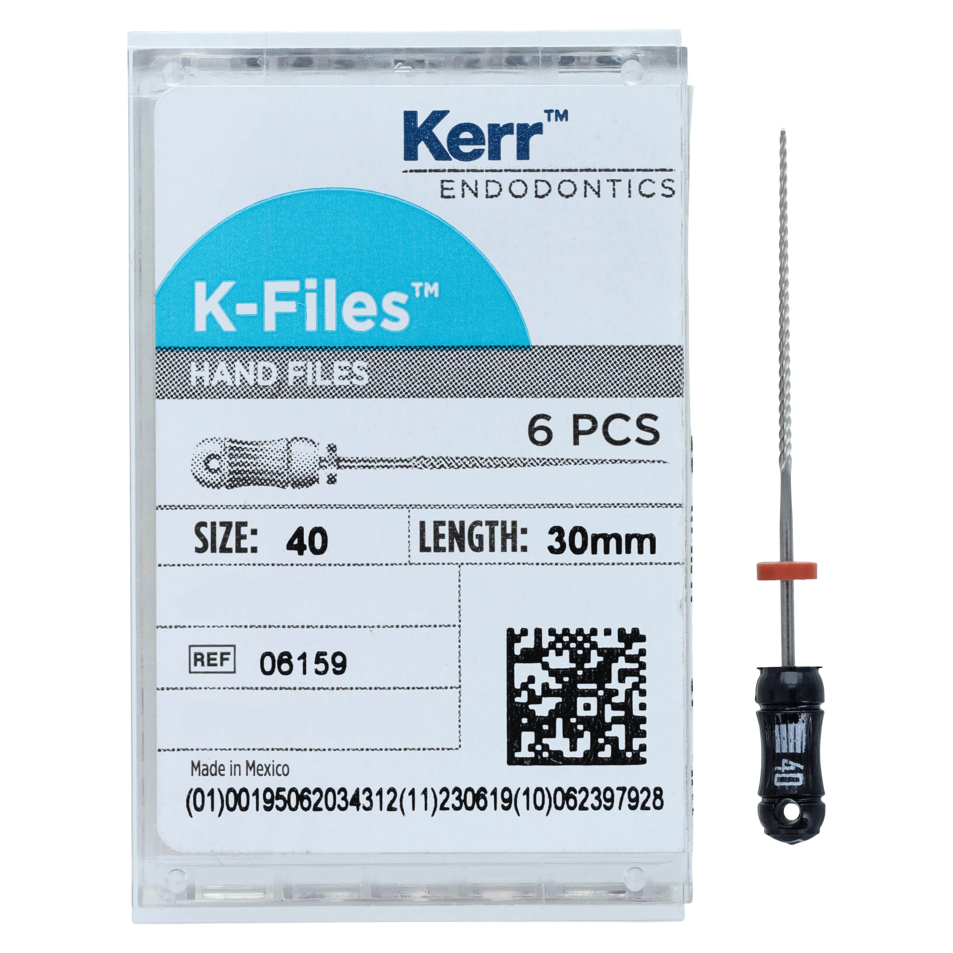 Kerr K-Files Stainless Steel Endodontic Hand Files, 30mm, Size #40, Black, 6/Pack, 06159 thumbnail 4