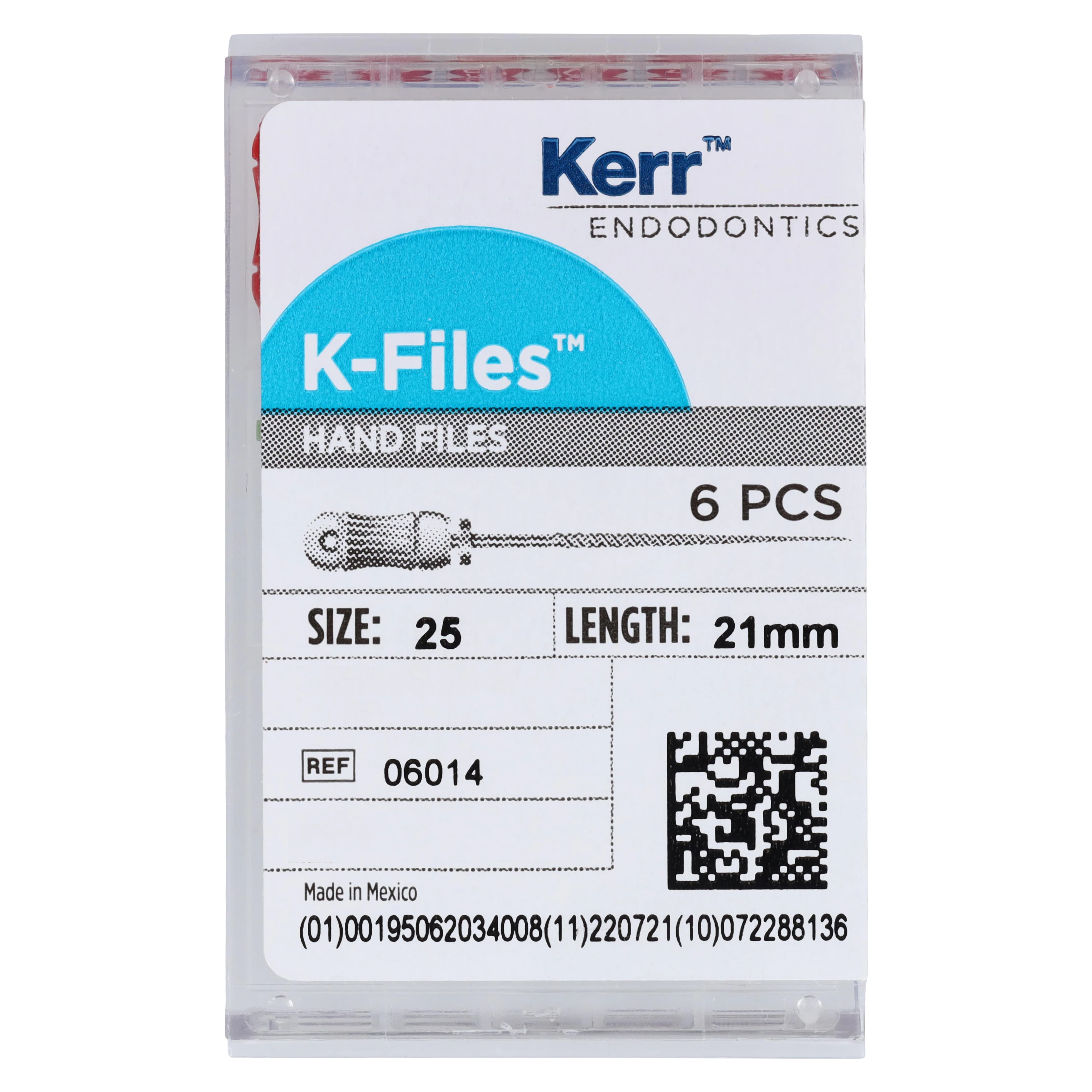 Kerr K-Files Stainless Steel, Size #25, 21mm, Red, 6/Pack, 06014 thumbnail 5