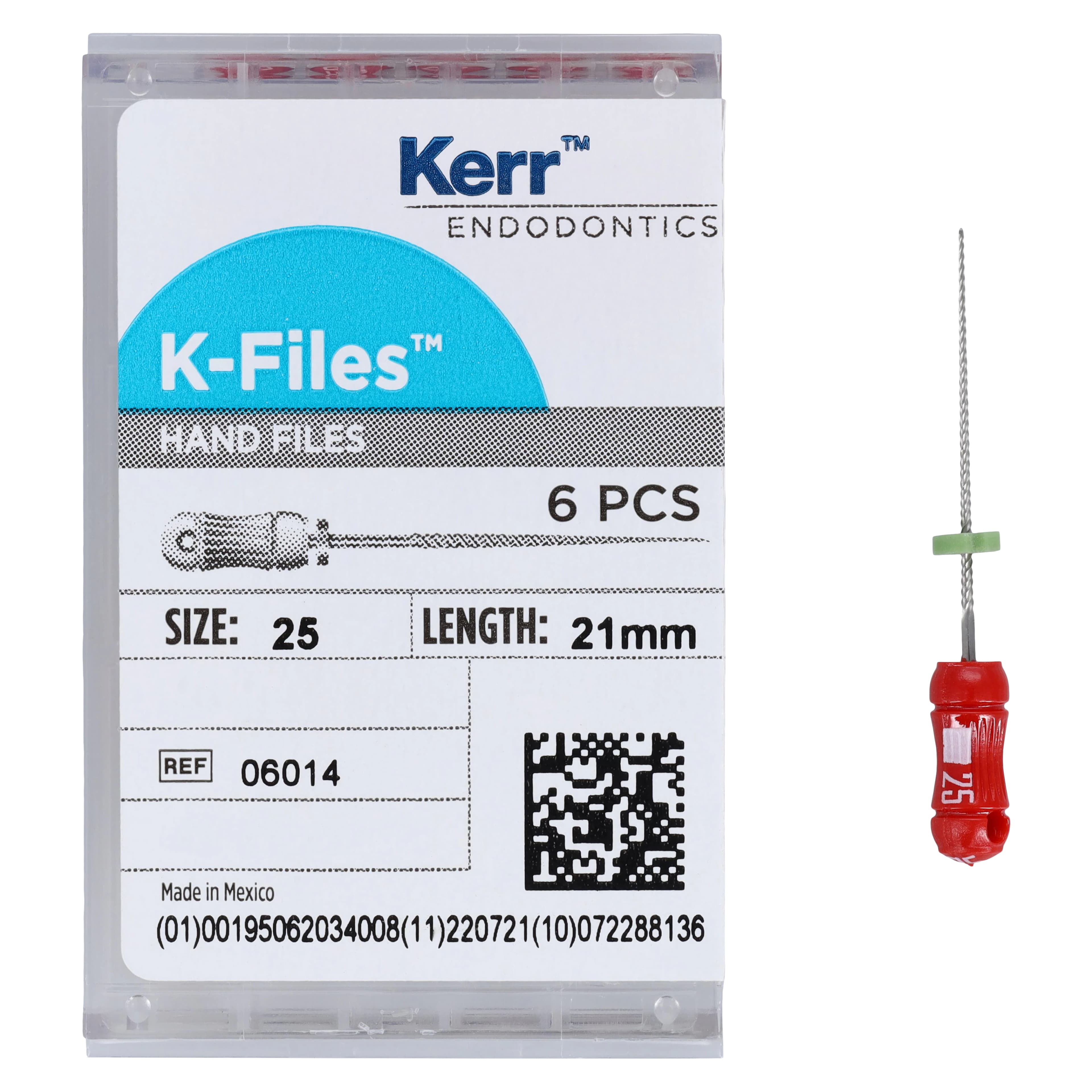 Kerr K-Files Stainless Steel, Size #25, 21mm, Red, 6/Pack, 06014 thumbnail 4