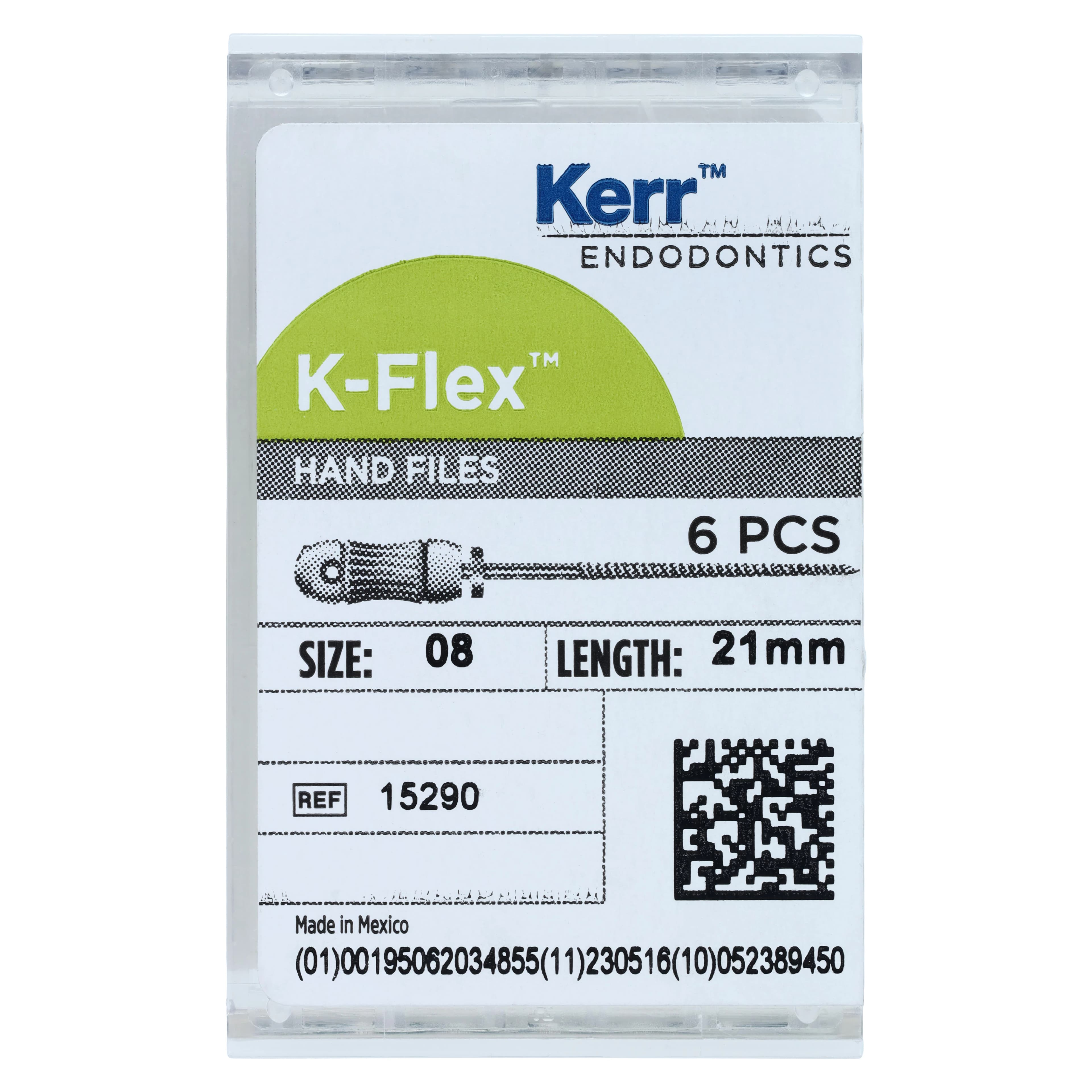 Kerr K-Flex Endodontic Files, #08 (Gray), 21 mm, Stainless Steel, 6/Box, 15290 thumbnail 6