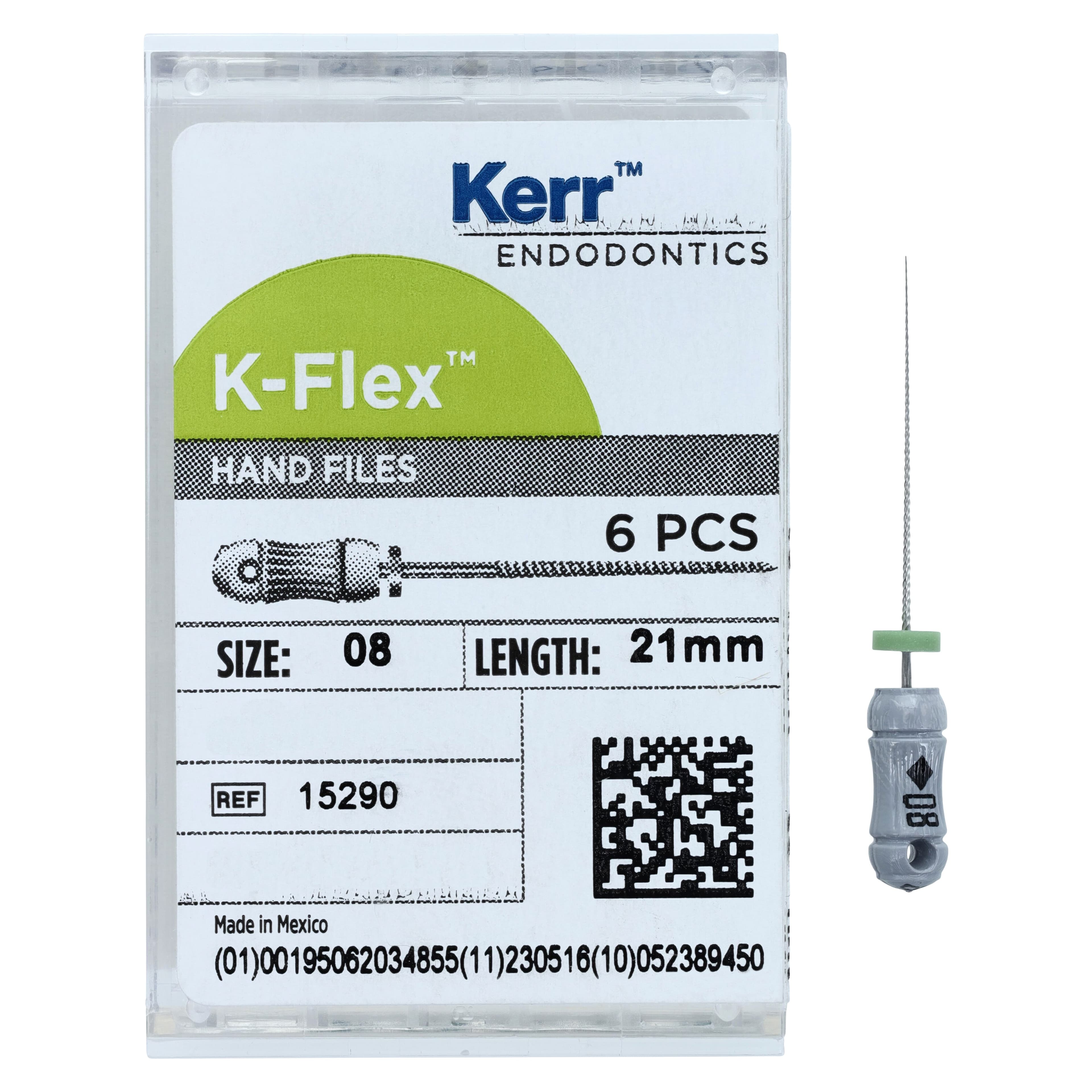 Kerr K-Flex Endodontic Files, #08 (Gray), 21 mm, Stainless Steel, 6/Box, 15290 thumbnail 5