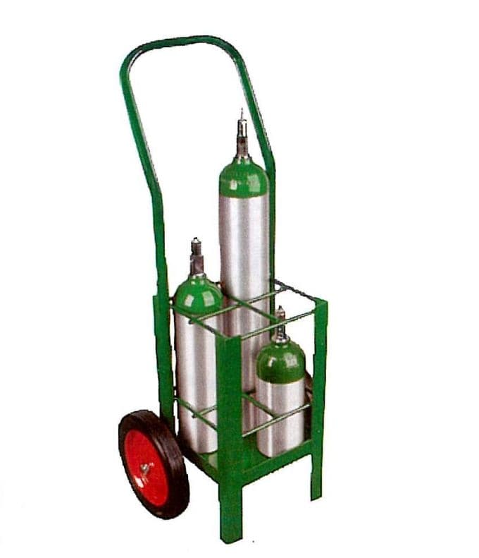 Anthony Welded Products Cylinder Cart for 4 Oxygen Cylinders, Medium Duty, 42x18x18" - Cart f/4 Oxygen Cylinders - Image 1