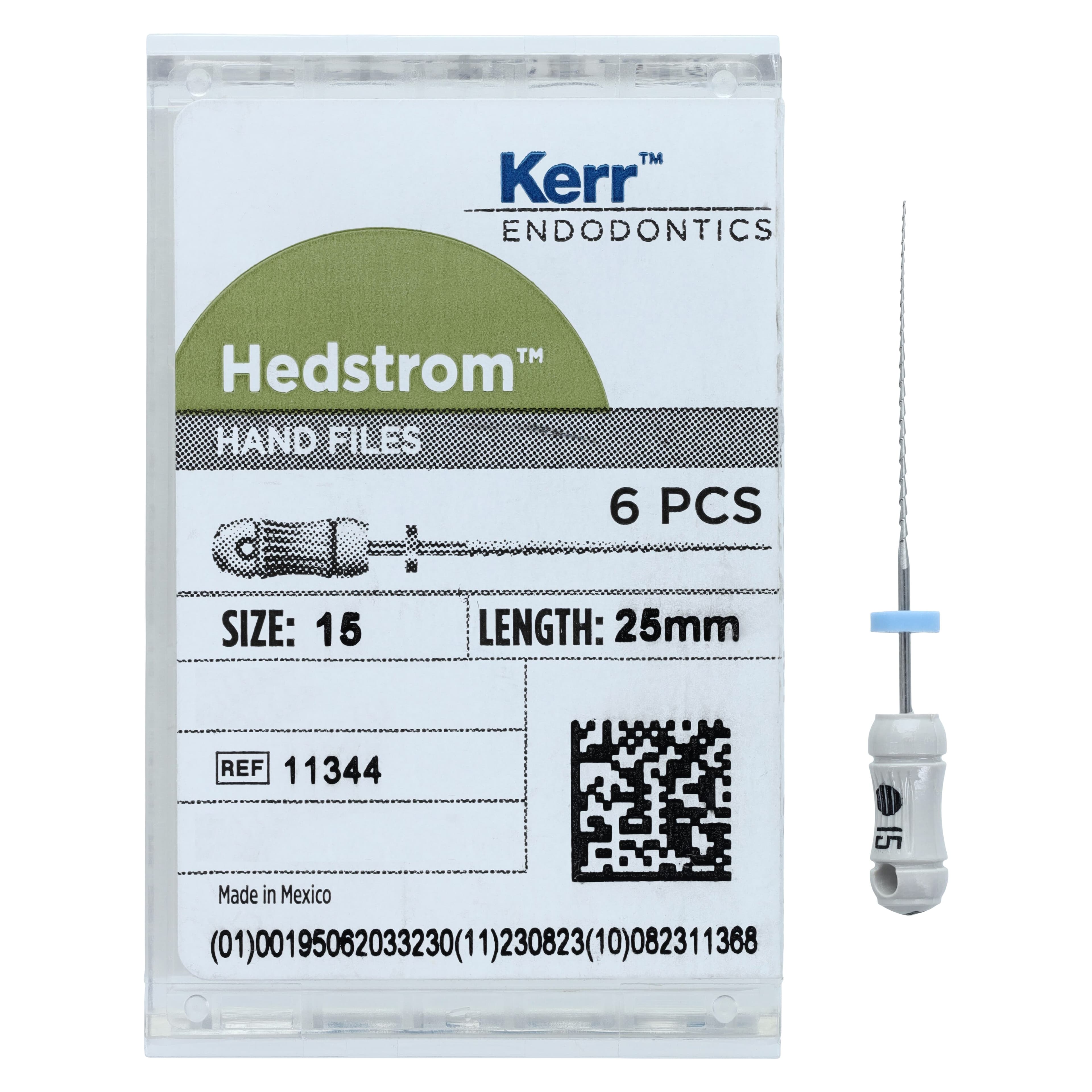 Sybron Endo Hedstrom Files, Stainless Steel, 25 mm, #15, White, 6/Pk, 11344 thumbnail 4