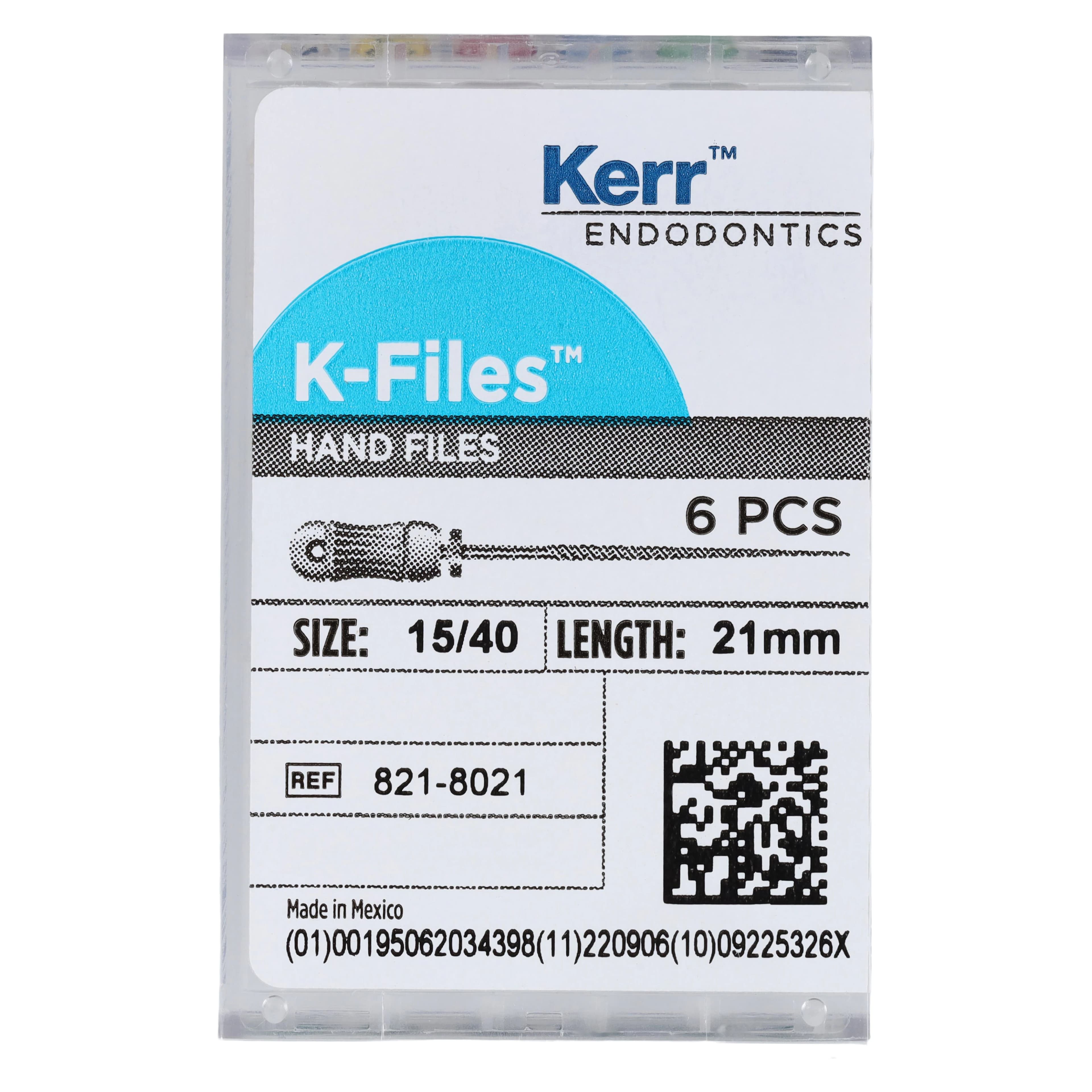 Kerr K-Files, Stainless Steel, 21mm, #15-40 Assorted, 6/Box, 821-8021 thumbnail 4