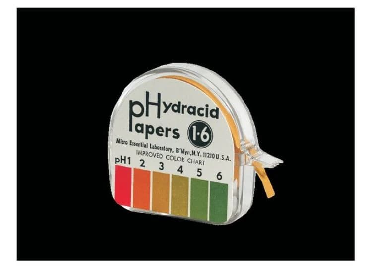 Hydrion pH Test Strip 1-6 Range with Color Chart, Each - Hydron Ph Paper 1-6 - Image 1