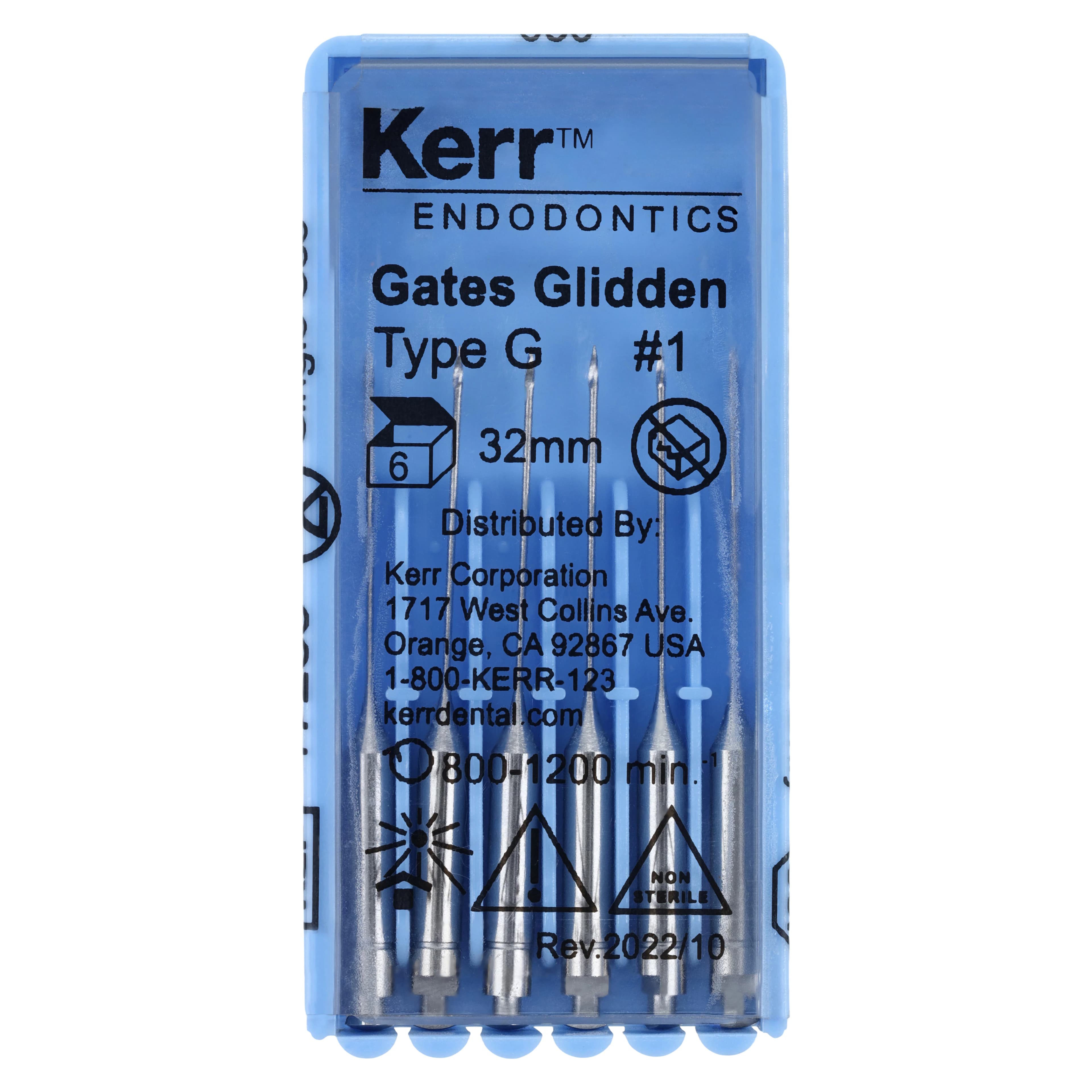 Kerr Gates Glidden Drill, Right Angle, 32 mm, Size #1, 6/Pk, 17283 - Gates Glidden Drill, RA, 32 mm, # 1, 6/Pk, 17283 - Image 1