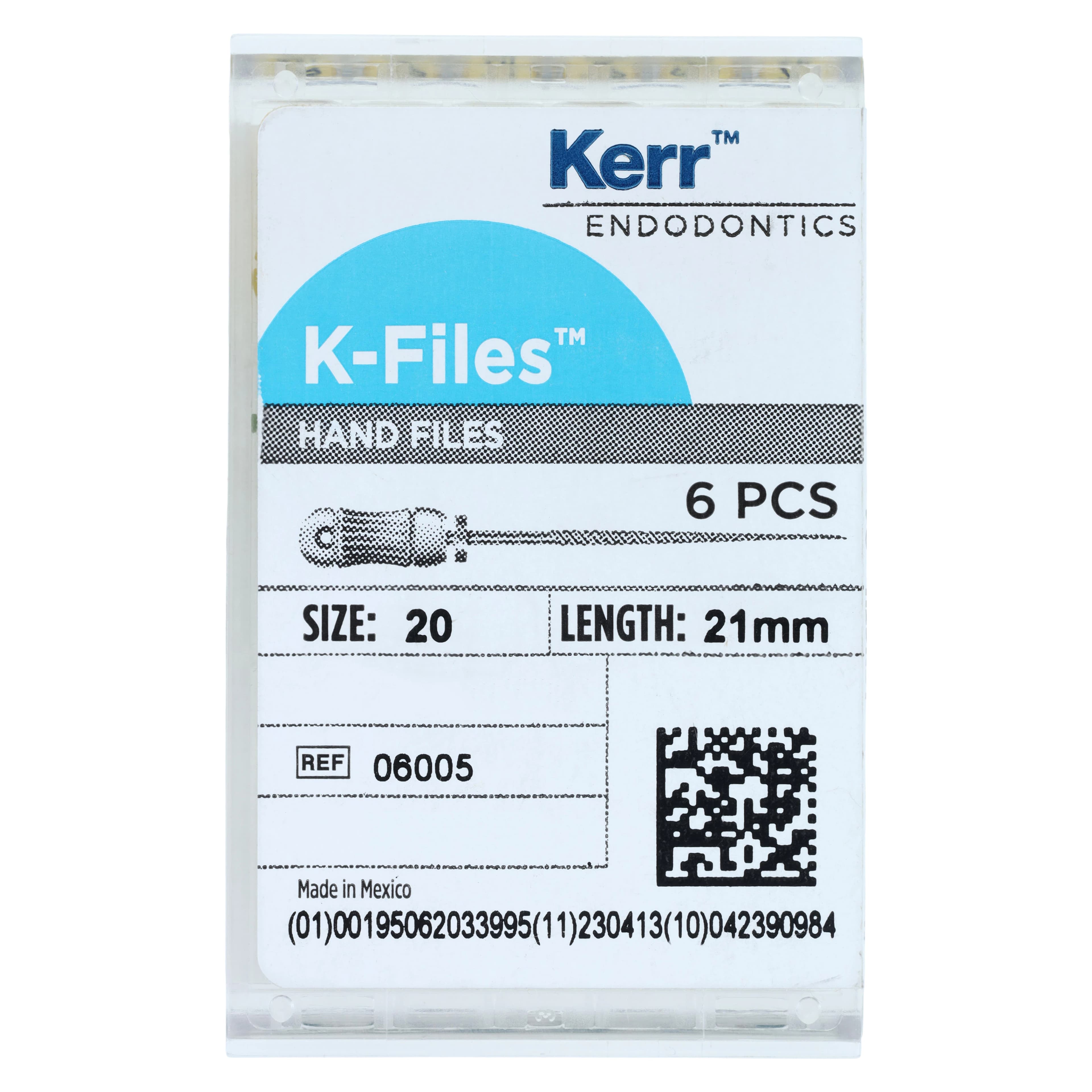 Kerr Endodontics K-Files, Stainless Steel, Size #20, 21mm, Yellow, 6/Pkg, 06005 thumbnail 4