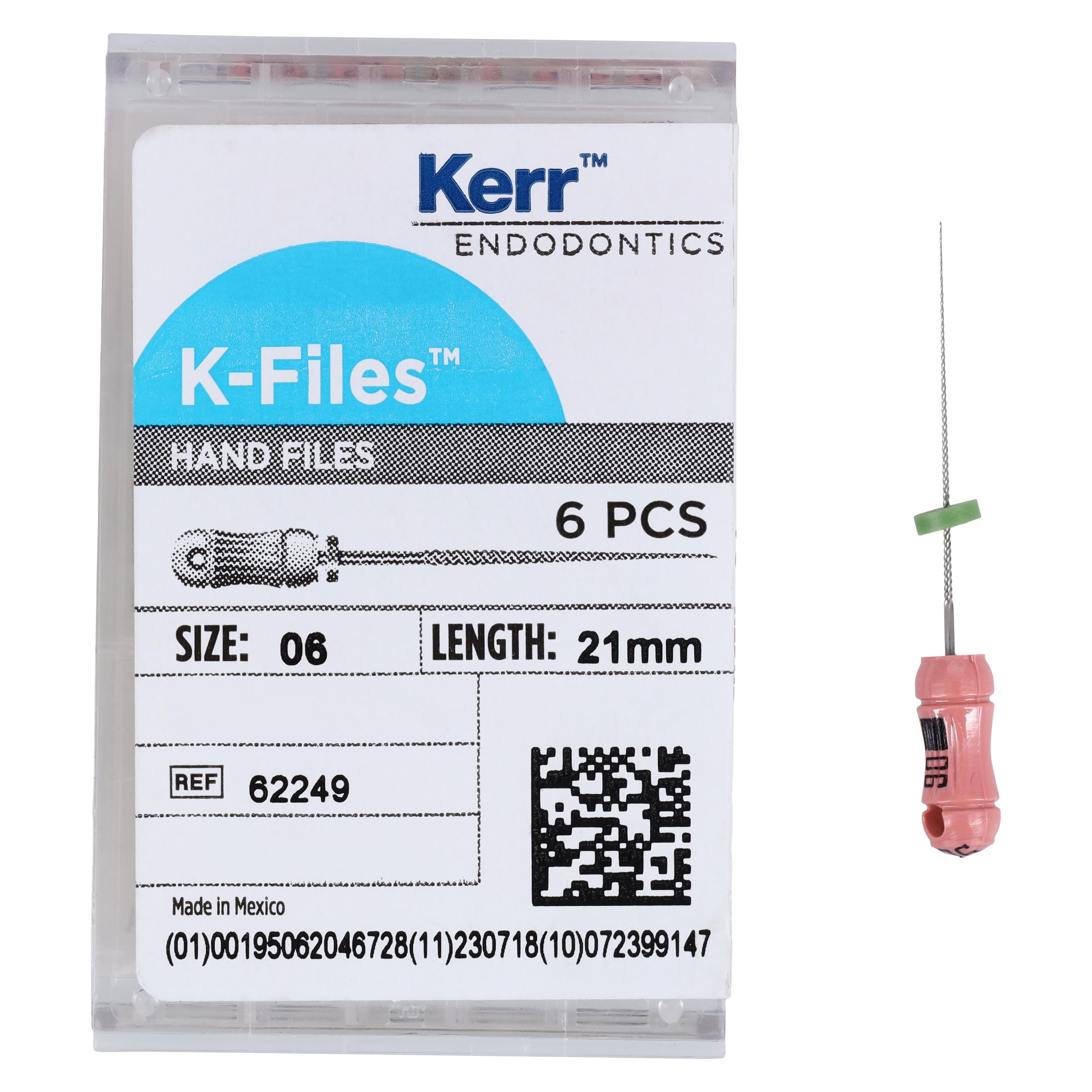 Kerr Endodontics K-Files Stainless Steel, 21mm, #06, Pink, 6/Pkg, 62249 thumbnail 5