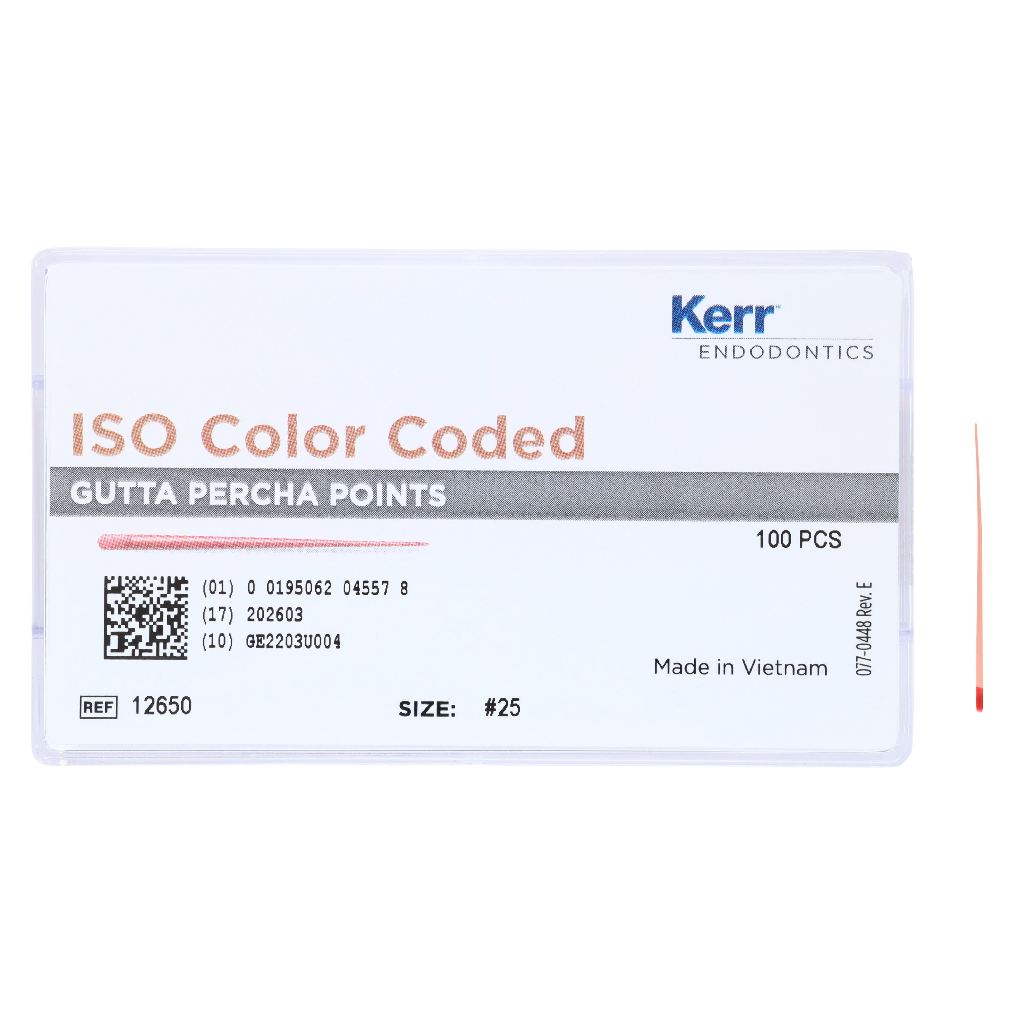Kerr Standardized Gutta Percha Points, 0.02 Taper, ISO #25, Red, 100/Box, 12650 thumbnail 5
