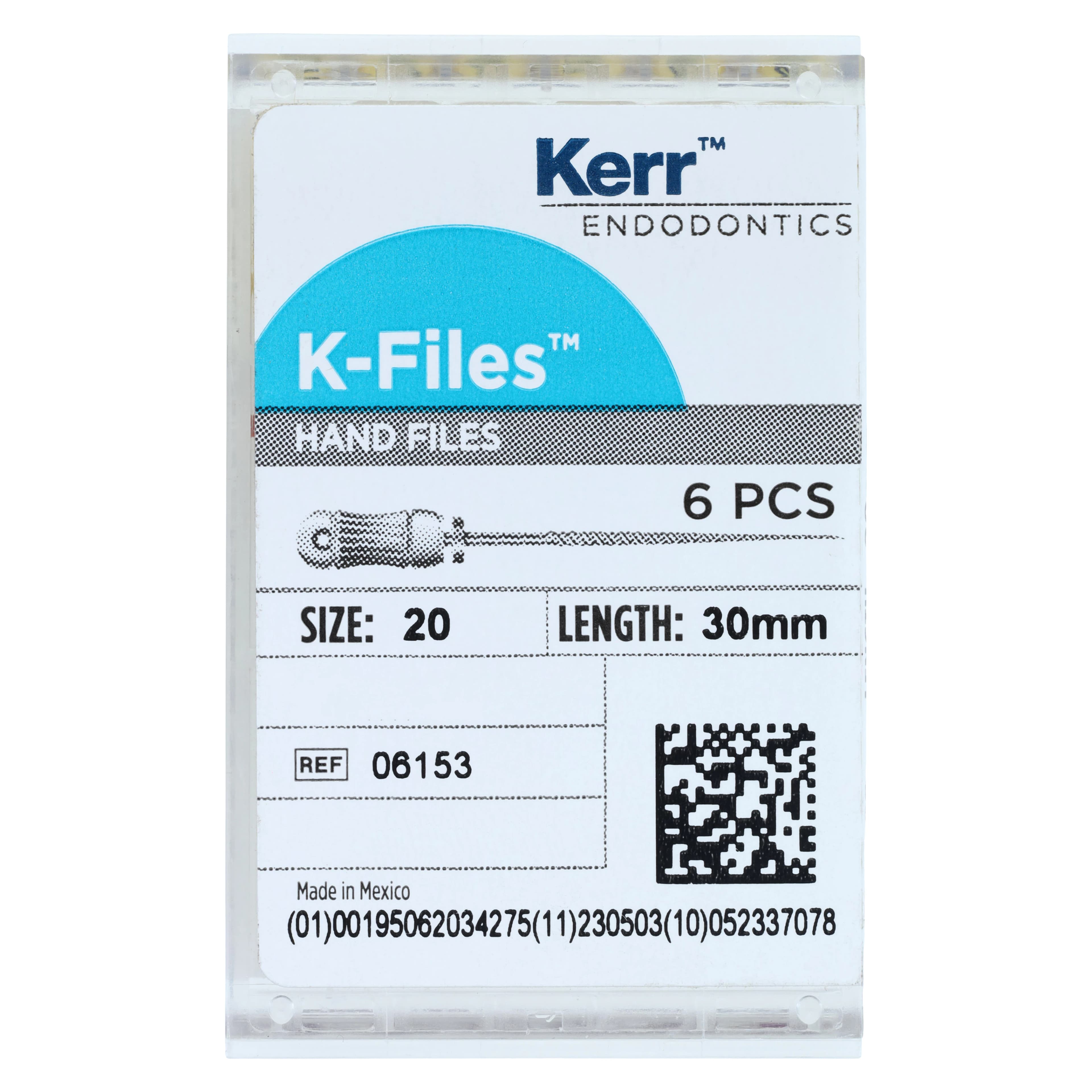 Kerr K-Files Stainless Steel Endodontic Hand Files, 30mm, Size #20, Yellow, 6/Box, 06153 thumbnail 5