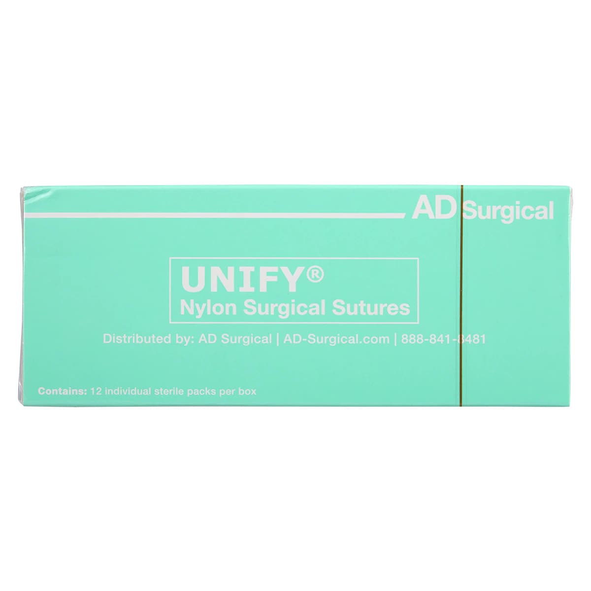 AD Surgical Unify Nylon Monofilament Suture, 6-0, 18", P-1 Reverse Cutting 3/8 Circle Needle 11mm, Black, Non-Absorbable, 12/Box thumbnail 3