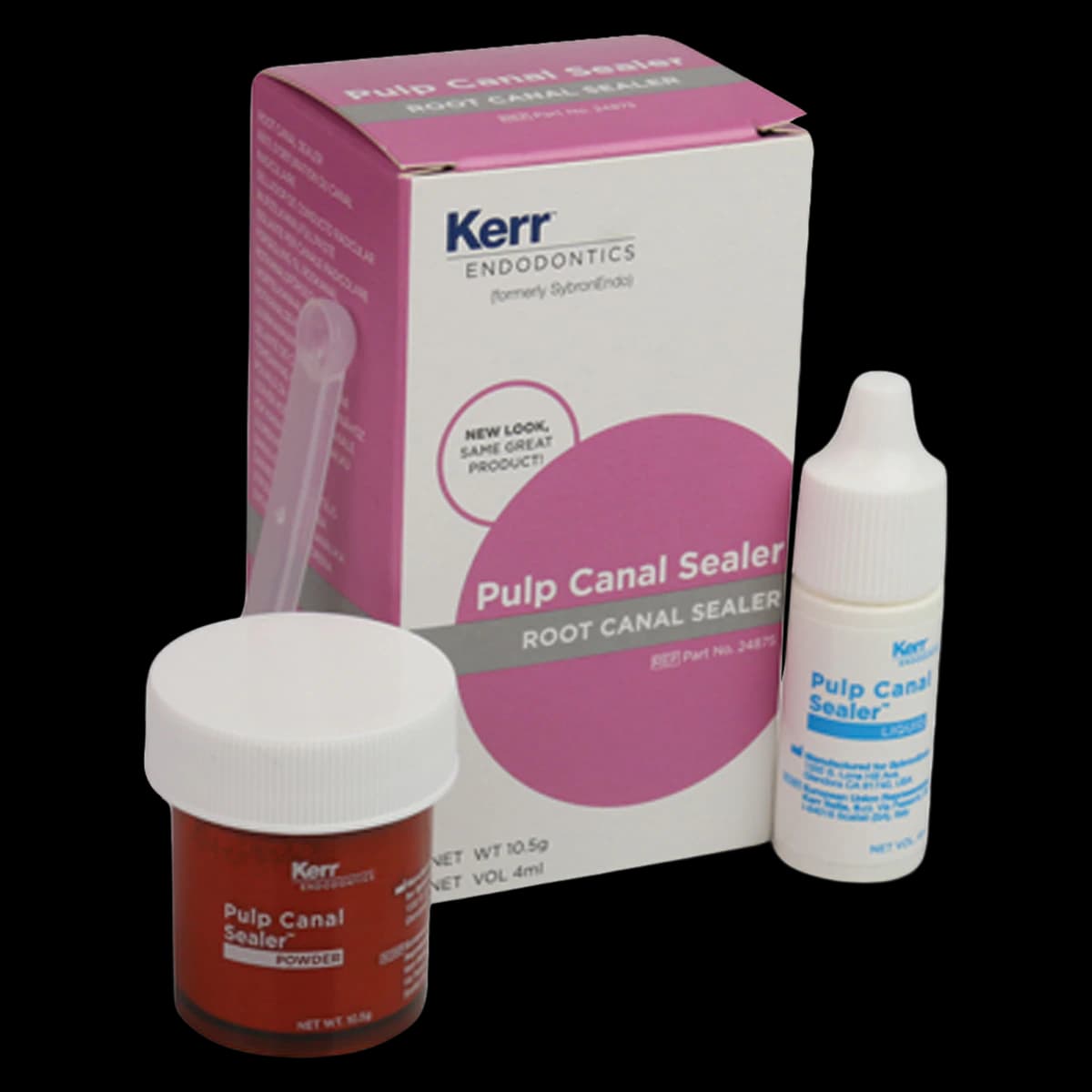 Kerr Pulp Canal Sealer Standard Kit, Zinc Oxide Eugenol Root Canal Sealer, Powder & Liquid, 10.5 g Powder + 4 ml Liquid, 1 Kit, #24875 thumbnail 2