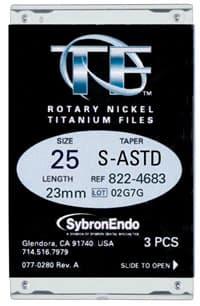 Kerr TF Twisted Files NiTi Rotary File, Small Assorted, #25, 23mm, 3/Pk, 822-4683 thumbnail 2