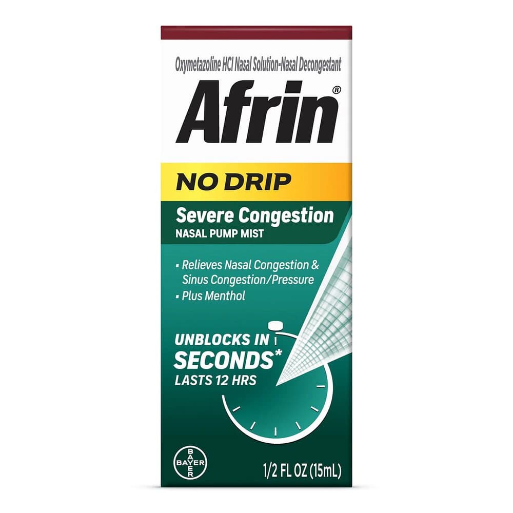 Afrin Severe Congestion Mist Nasal Decongestant Spray, 0.05%, 15ml/Bottle - Afrin Severe Congestion Mist - Image 1