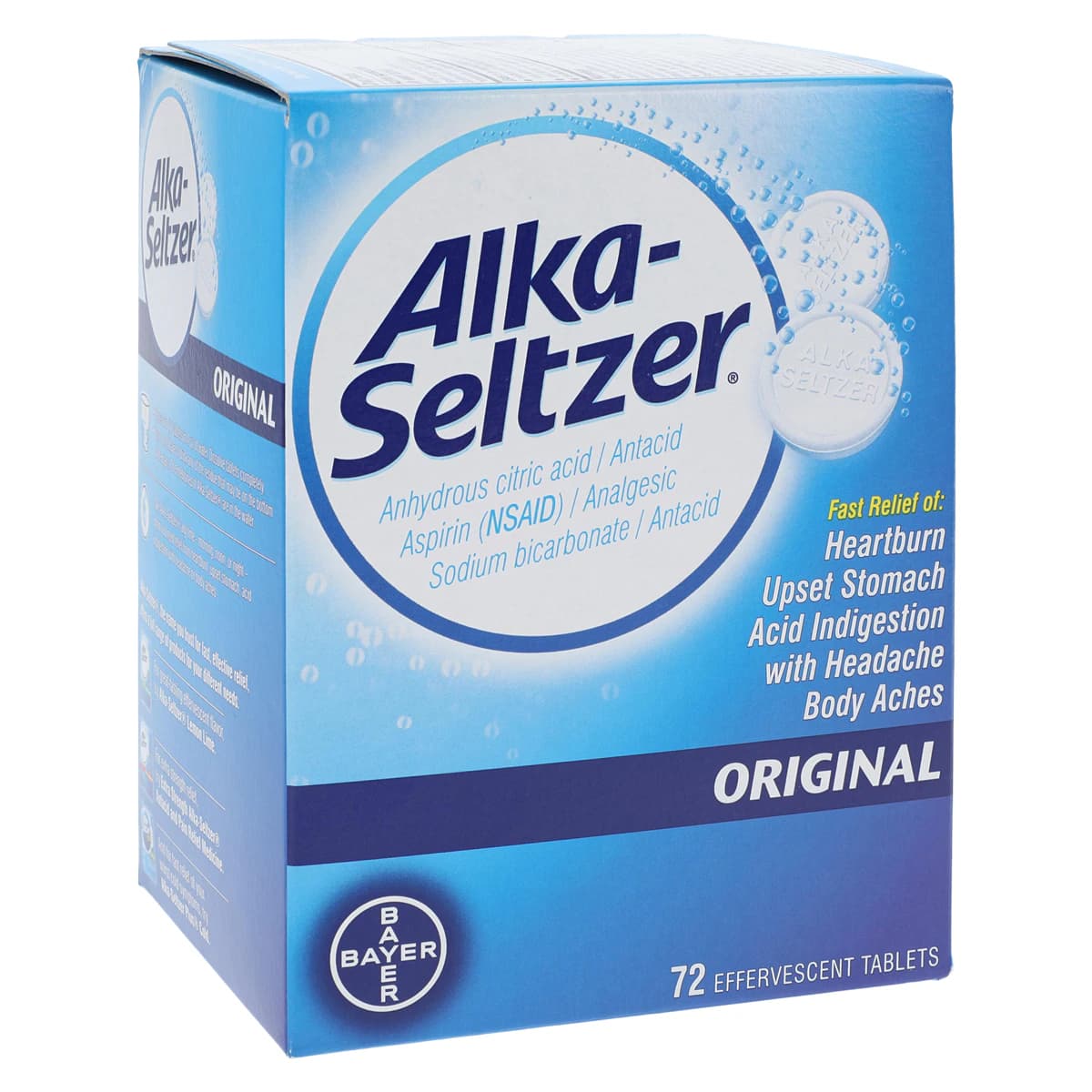 Alka-Seltzer Original Pain Reliever Tablets, 325mg, 72/Box - Alka-Seltzer Original Tablets - Image 1