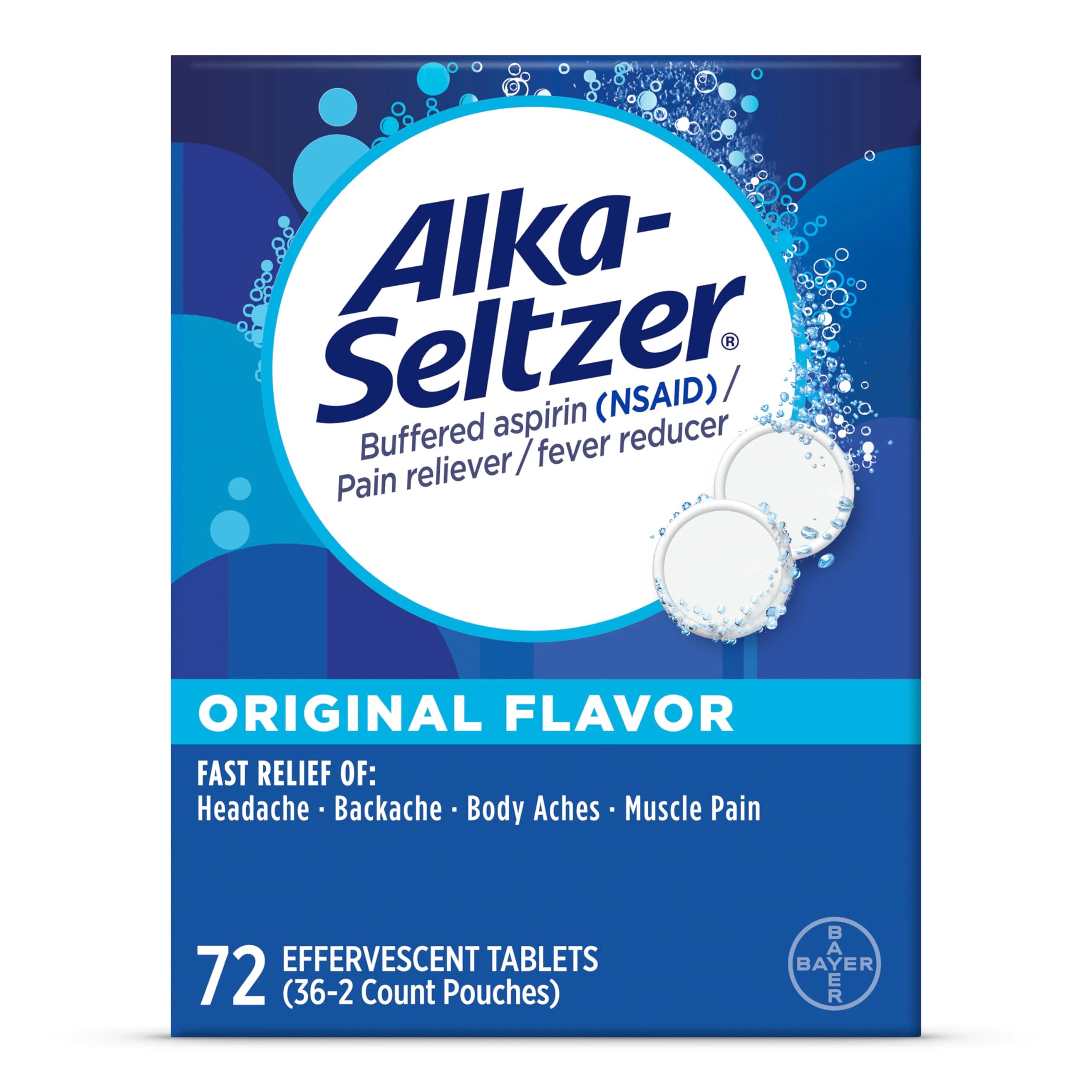 Alka-Seltzer Original Pain Reliever Tablets, 325mg, 72/Box thumbnail 2