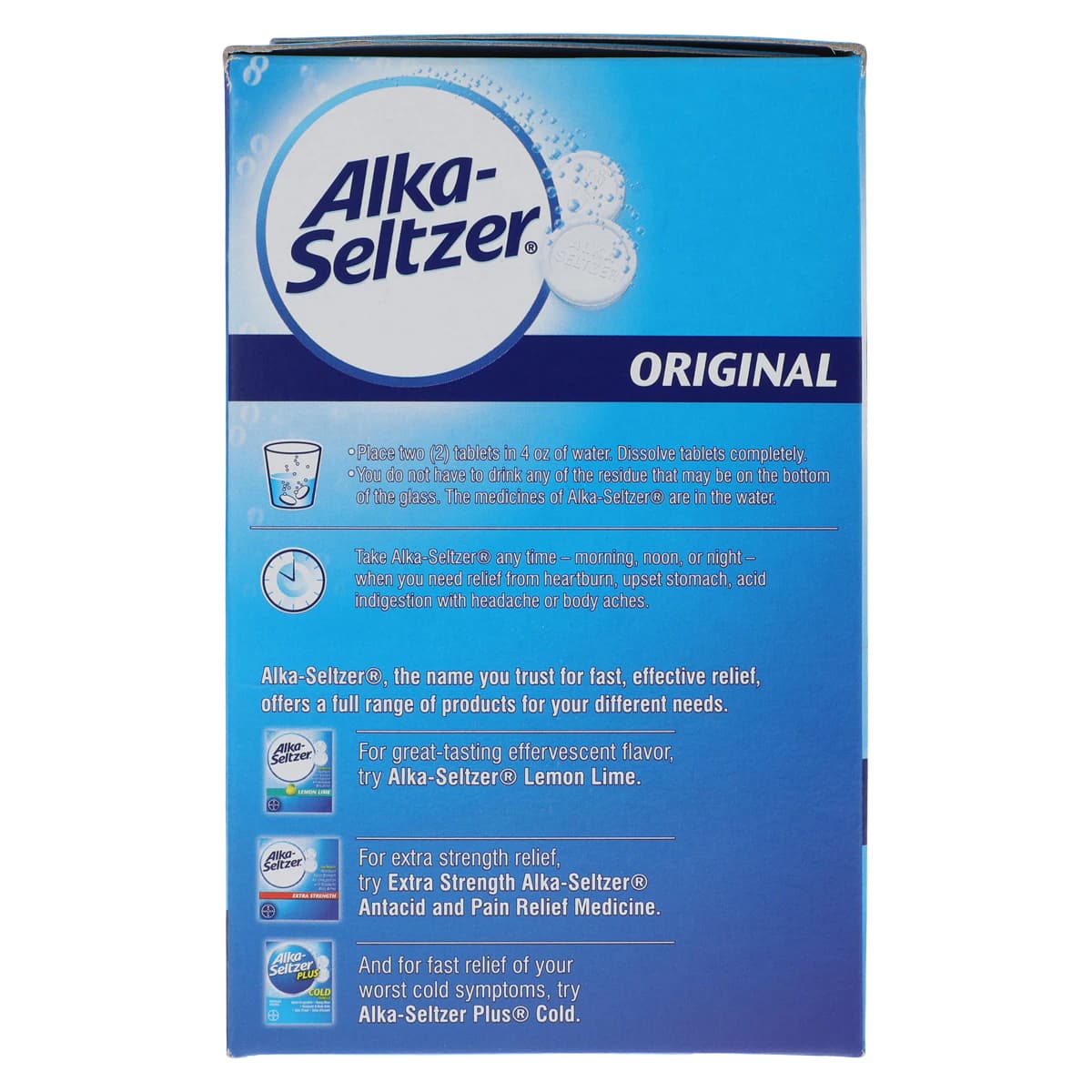 Alka-Seltzer Original Pain Reliever Tablets, 325mg, 72/Box thumbnail 3