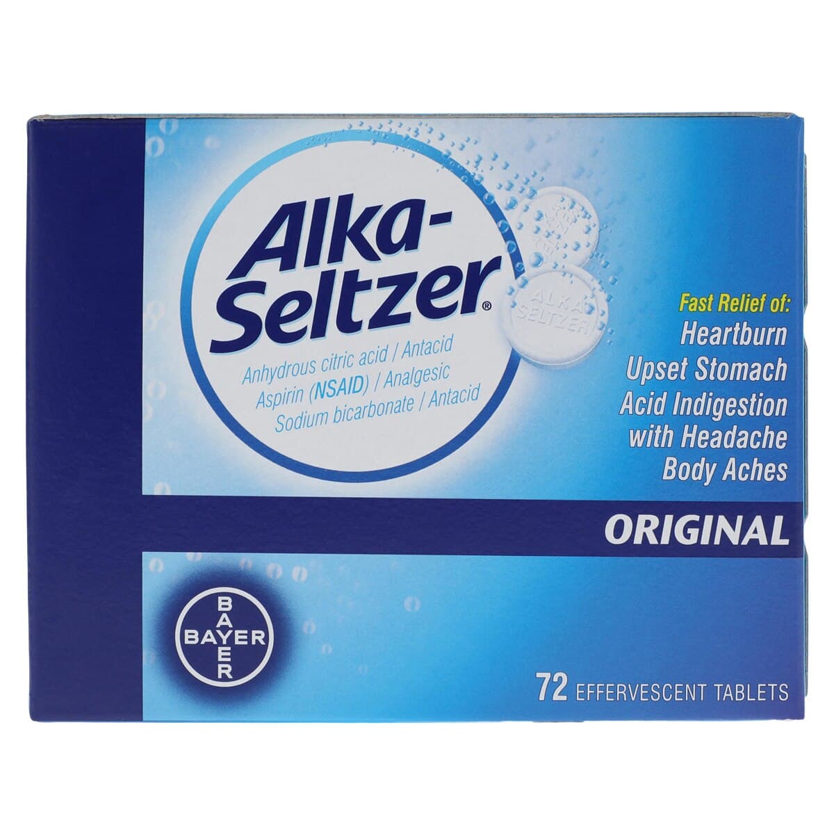 Alka-Seltzer Original Pain Reliever Tablets, 325mg, 72/Box thumbnail 5