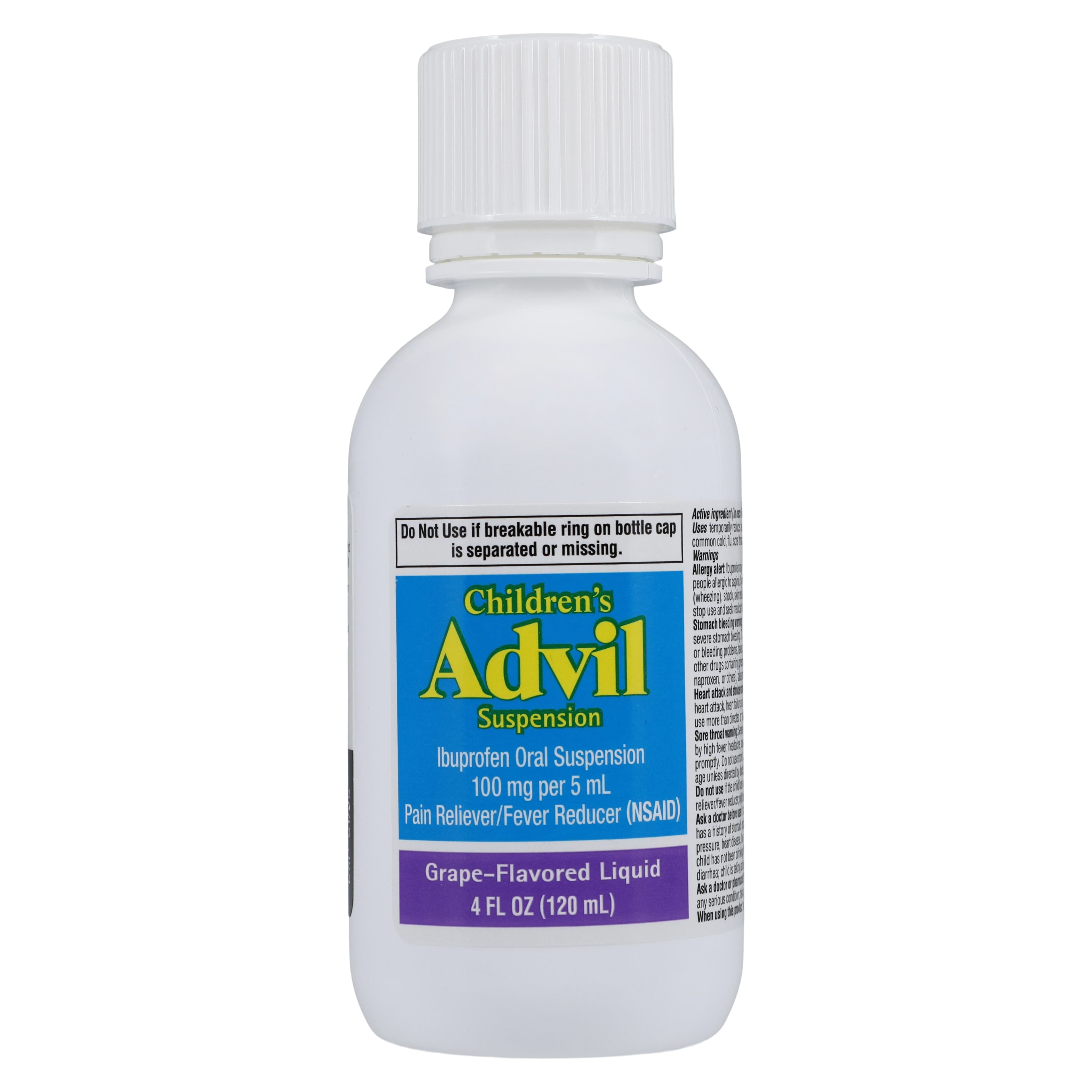 Advil Children's Suspension, Grape Flavor, 100mg/5mL, 4 oz Bottle thumbnail 3