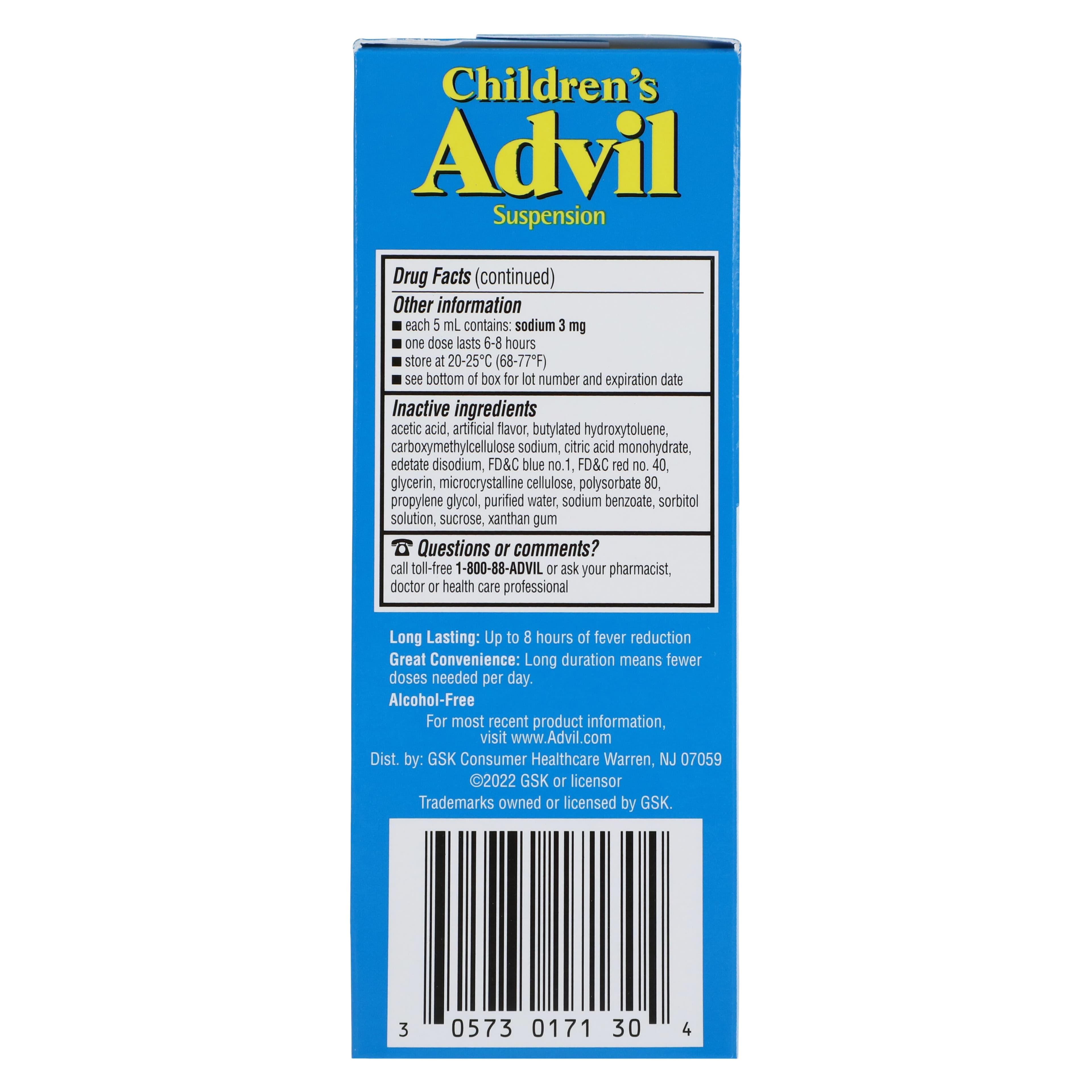 Advil Children's Suspension, Grape Flavor, 100mg/5mL, 4 oz Bottle thumbnail 8