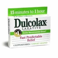 Dulcolax Stool Softener Suppositories, 10 mg, 4/Box - Dulcolax Suppositories - Image 1