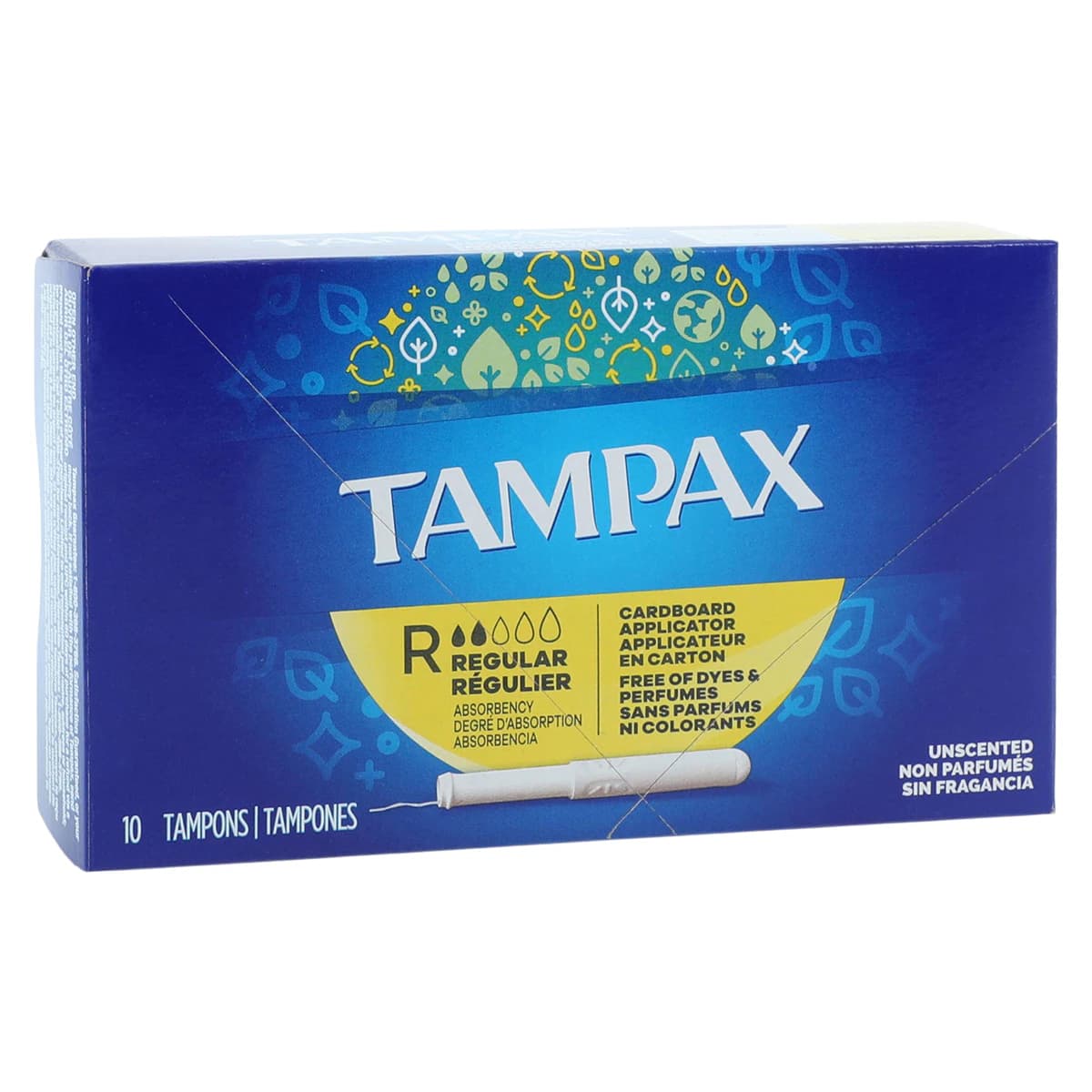 Tampax Flushable Sanitary Tampons, Regular Absorbency, 10/Box - Tampax Flush Sani Tampon - Image 1