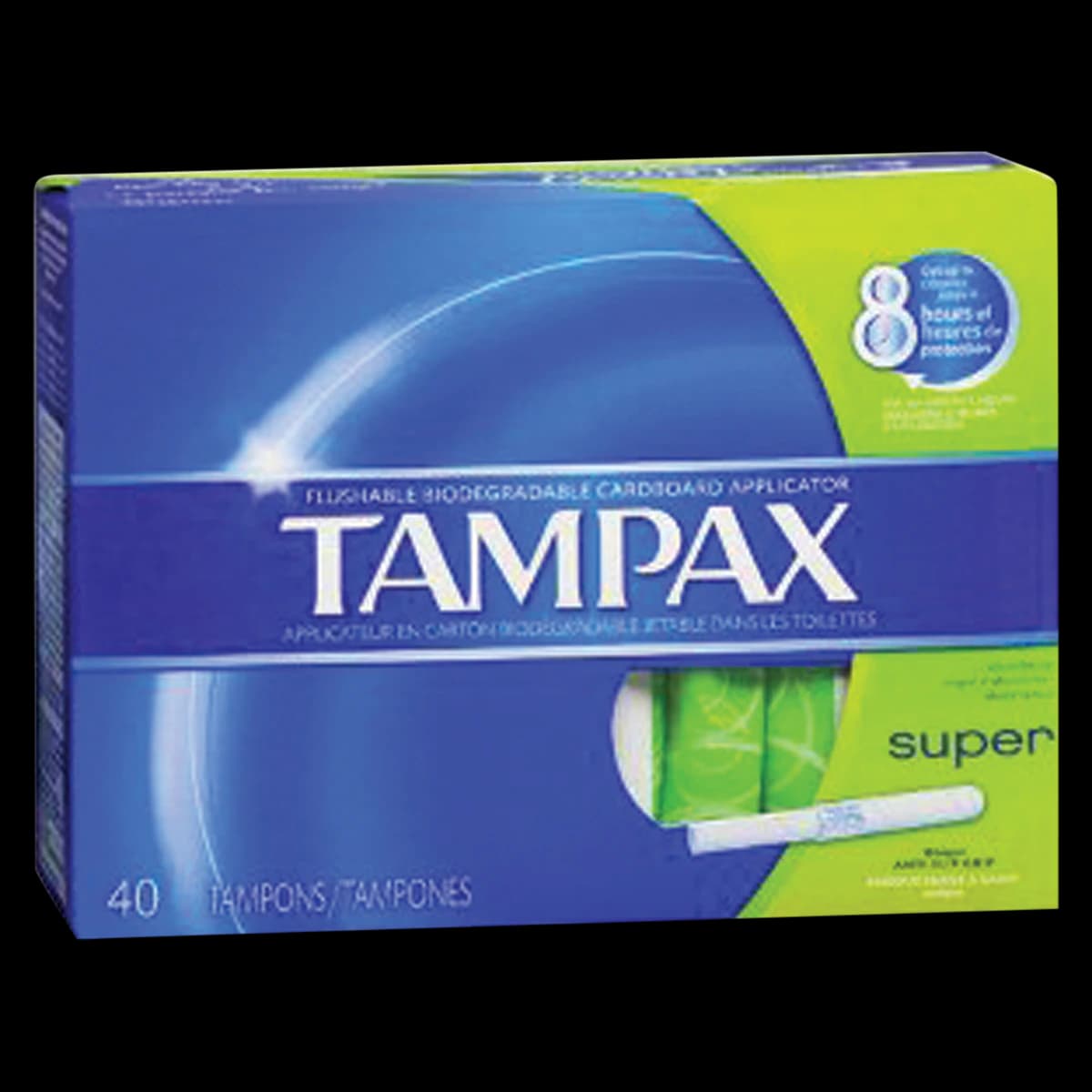 Tampax Sanitary Tampon, Super, Cardboard Applicator, 40/Box thumbnail 2