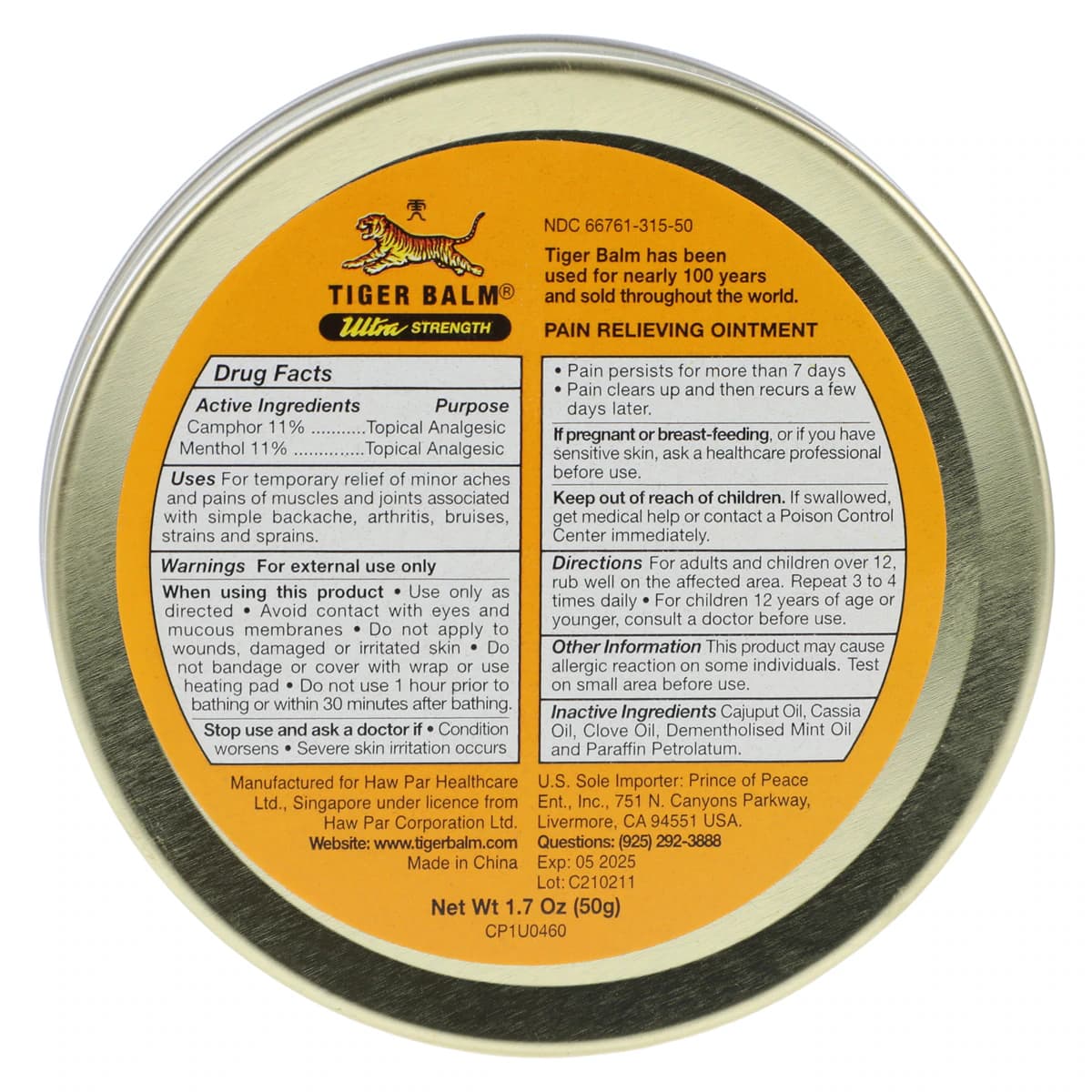 Tiger Balm Ultra Strength Analgesic Topical Rub, 50g Jar thumbnail 4