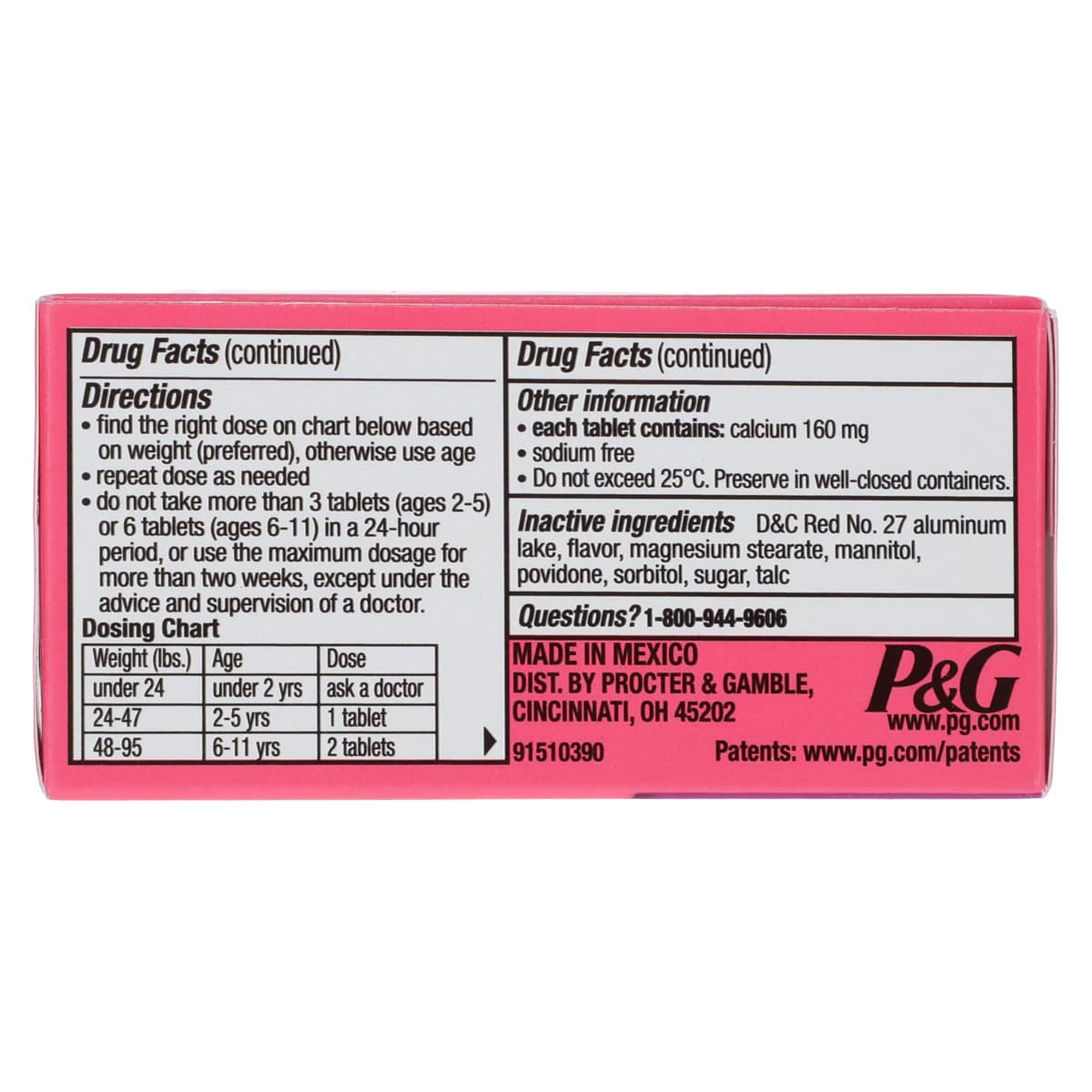 Pepto-Bismol Children's Chewable Tablets, 400mg, Bubble Gum Flavor, 24/Bottle thumbnail 2