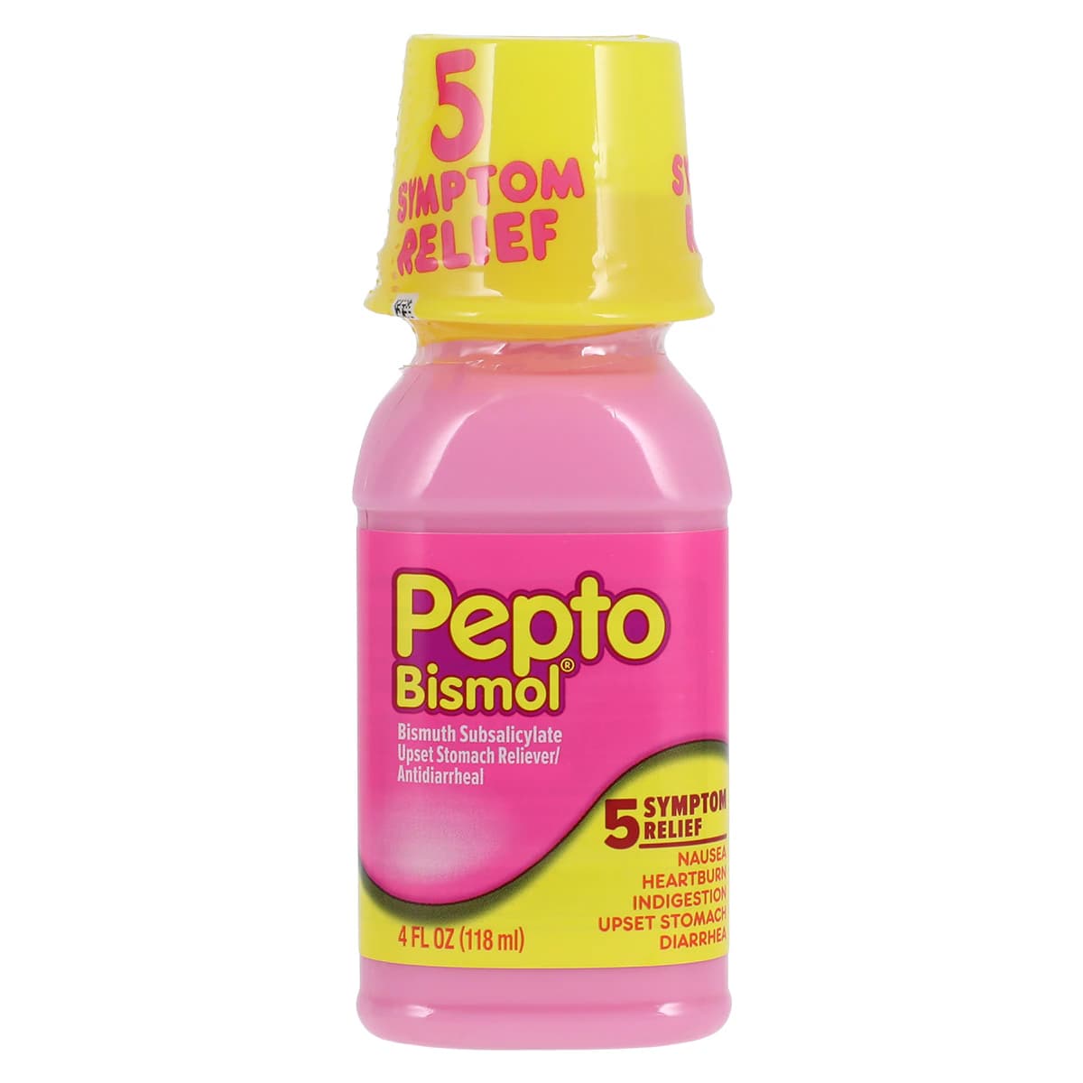 Pepto-Bismol Original Liquid, Antacid/Antidiarrheal, 525 mg, 4 oz Bottle - Pepto-Bismol Liquid - Image 1