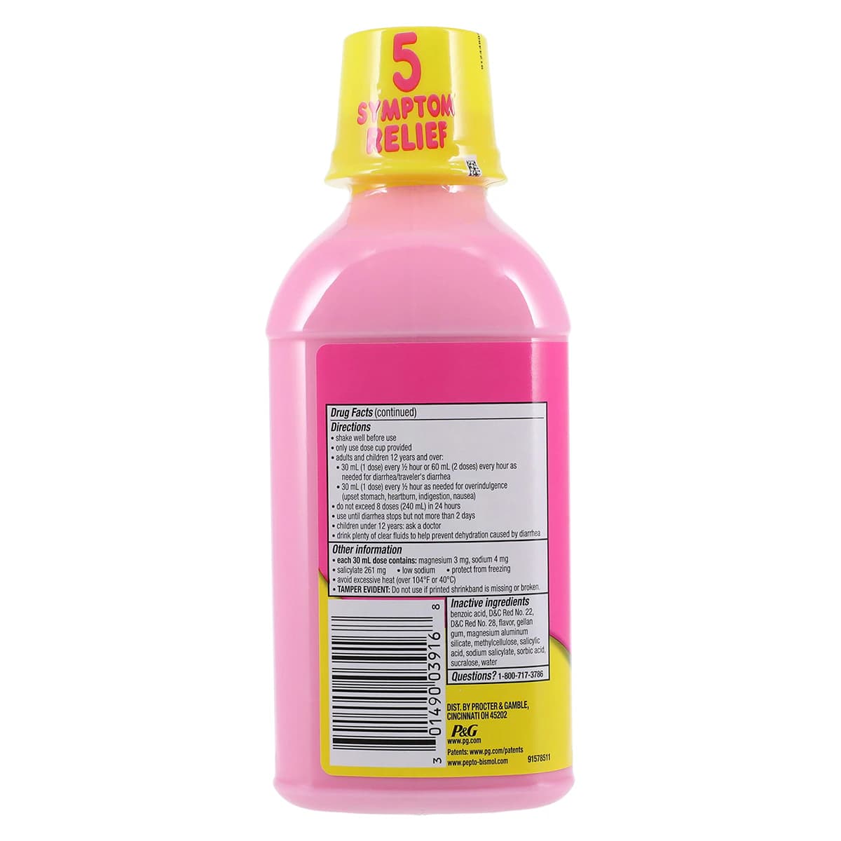 Pepto-Bismol Liquid Antacid/Antidiarrhea, Original Formula, 525mg, 16 oz Bottle thumbnail 3