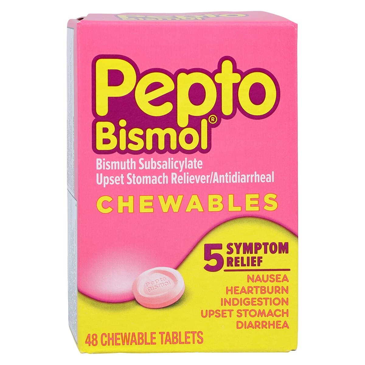 Pepto-Bismol Original Chewable Tablets, 262mg, 48/Box thumbnail 2