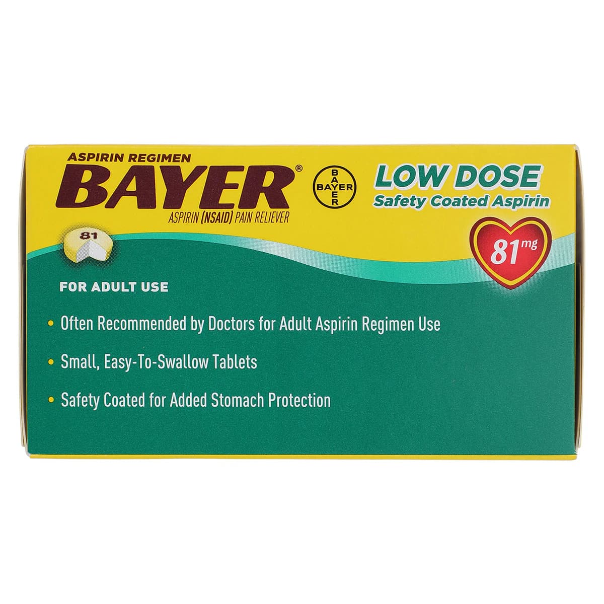 Bayer Low Dose Aspirin 81 mg Tablets, NSAID, 120 Count Bottle thumbnail 4