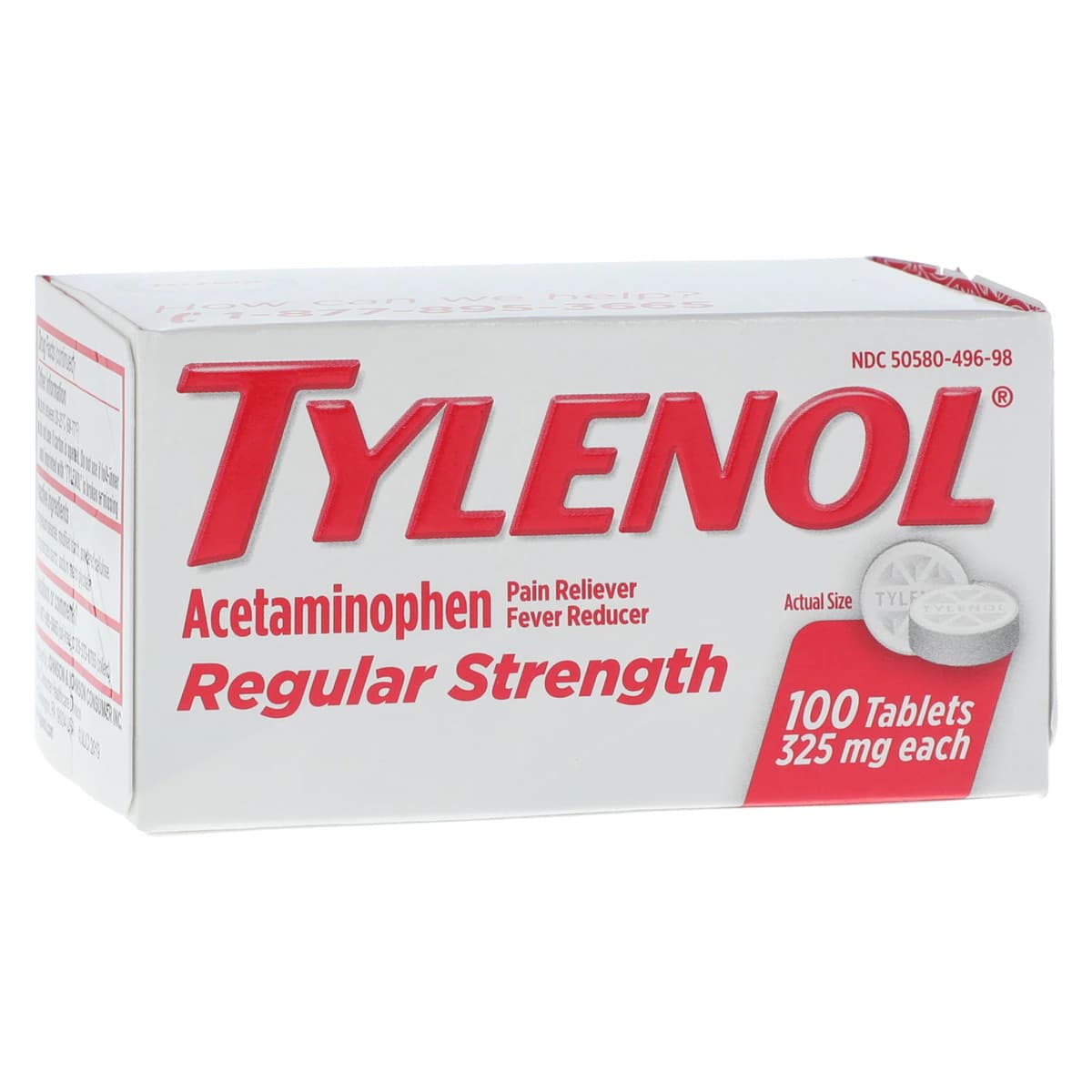 Tylenol Regular Strength Tablets, 325mg, Acetaminophen, 100/Bottle - Tylenol Regular Strength Tablets - Image 1