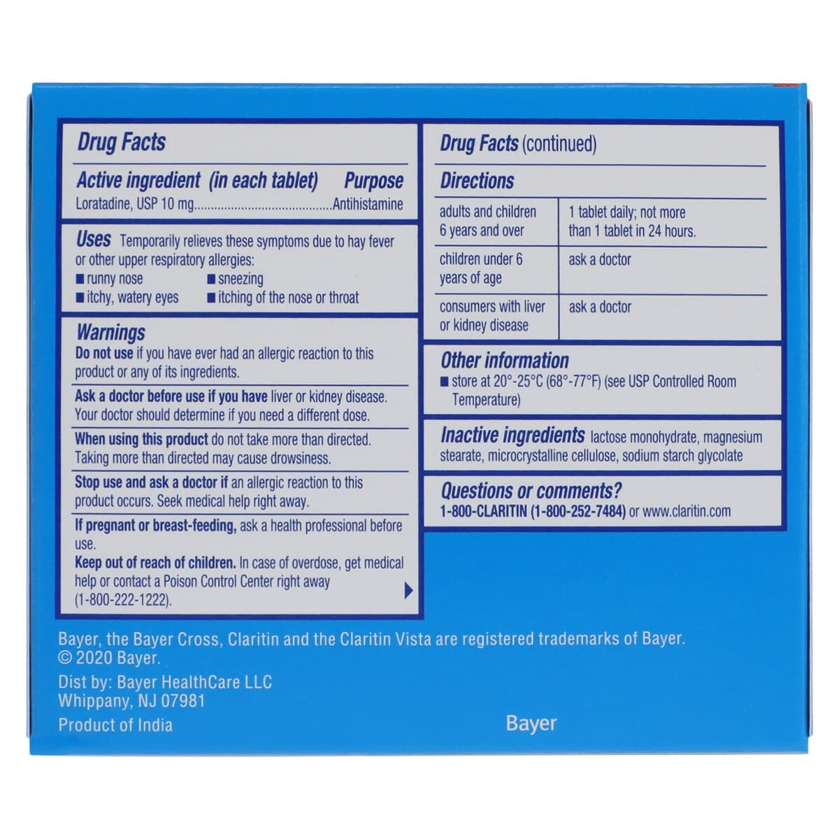 Claritin Allergy Tablets, 10mg, 10/Box thumbnail 4