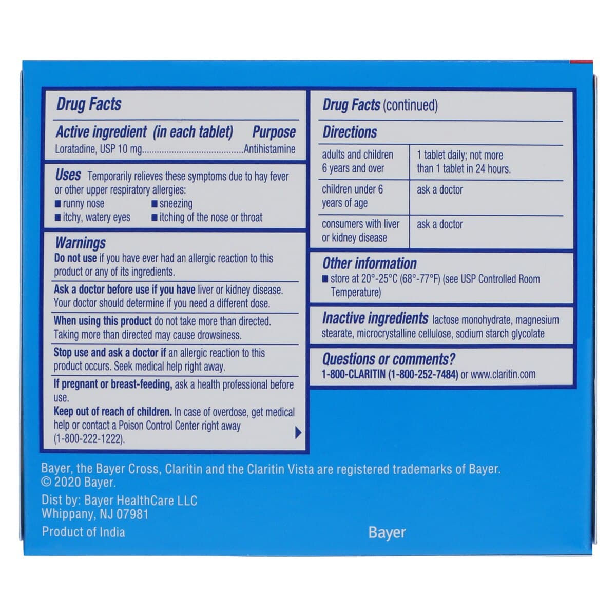 Claritin Allergy Tablets, 10mg, 20/Box thumbnail 5